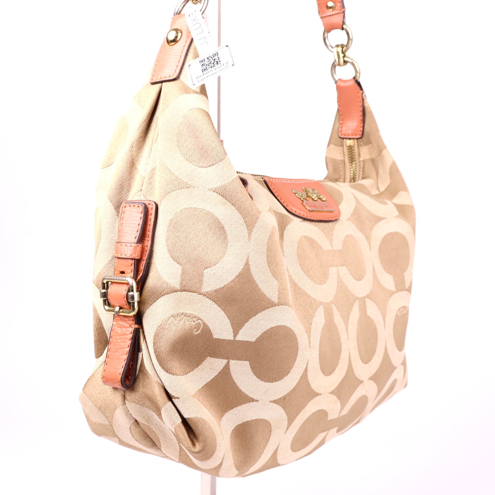 J1142 Coach Madison Op Art Hailey Hobo Bag- Pre Owned