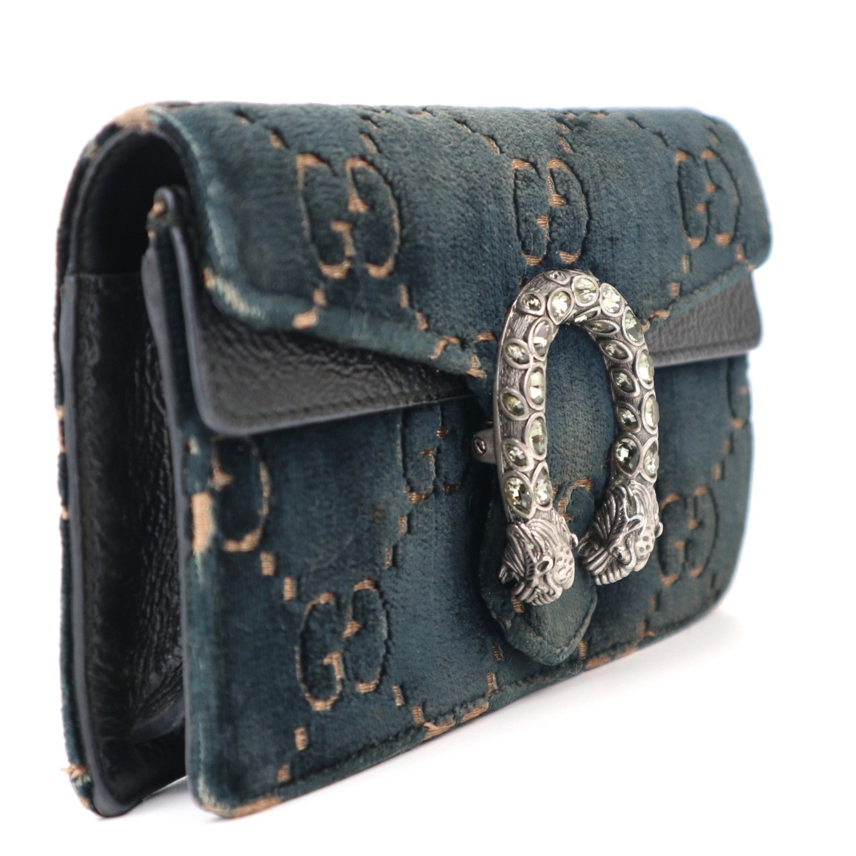 C1237 GUCCI Velvet GG Super Mini Dionysus Shoulder Bag-Pre Owned