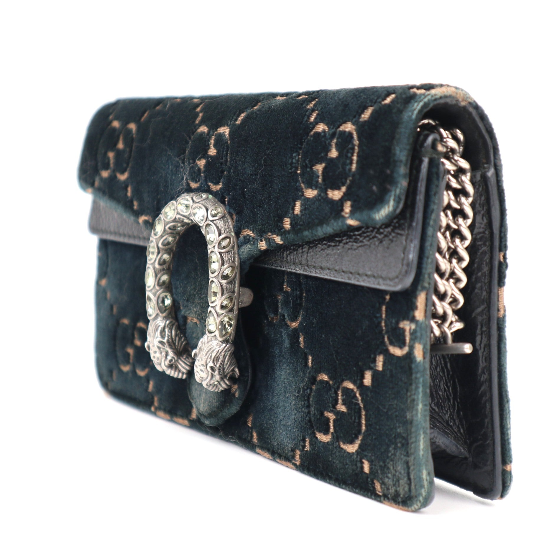 C1237 GUCCI Velvet GG Super Mini Dionysus Shoulder Bag-Pre Owned
