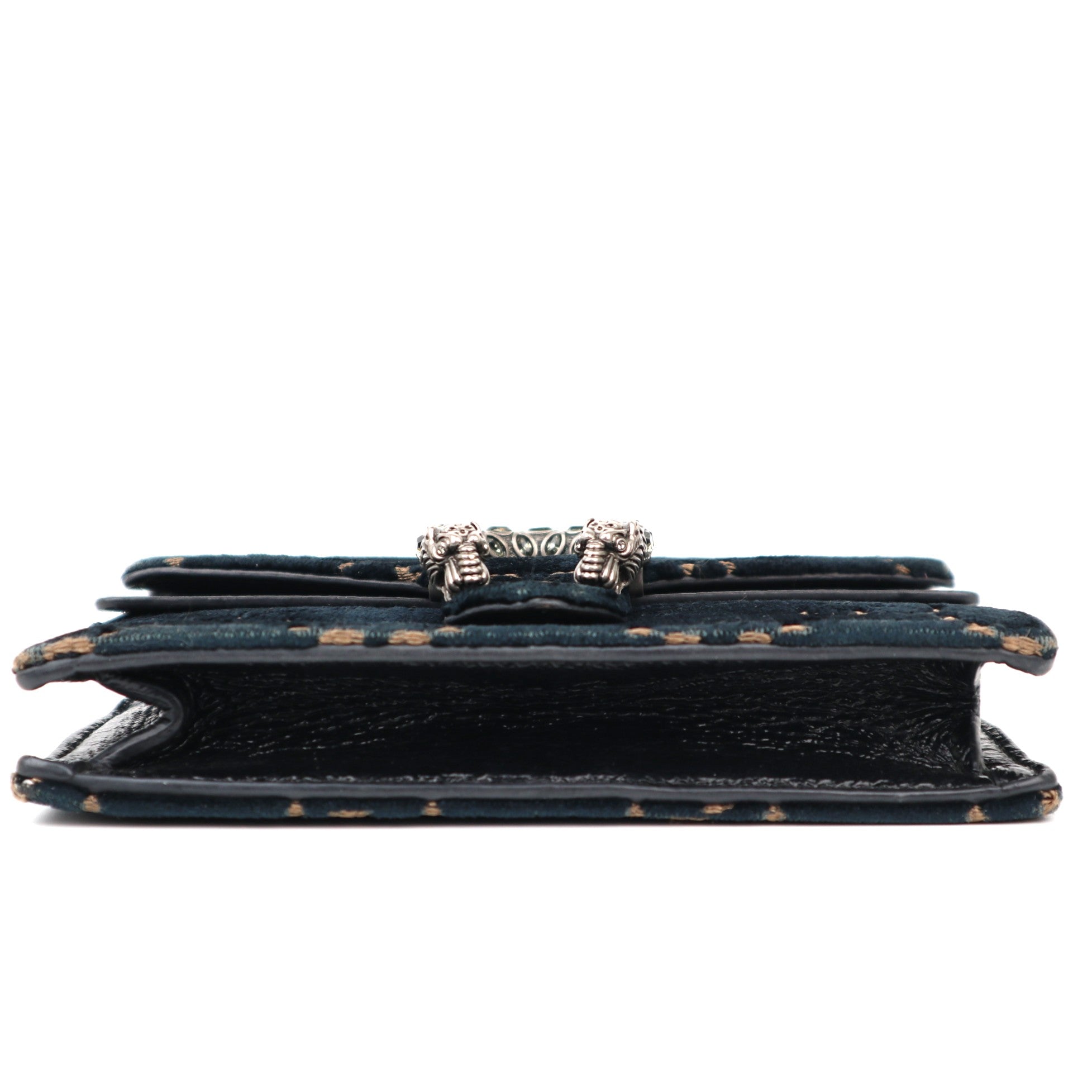 C1236# Gucci Blue/Black GG Velvet Super Mini Dionysus Chain Bag-Pre Owned