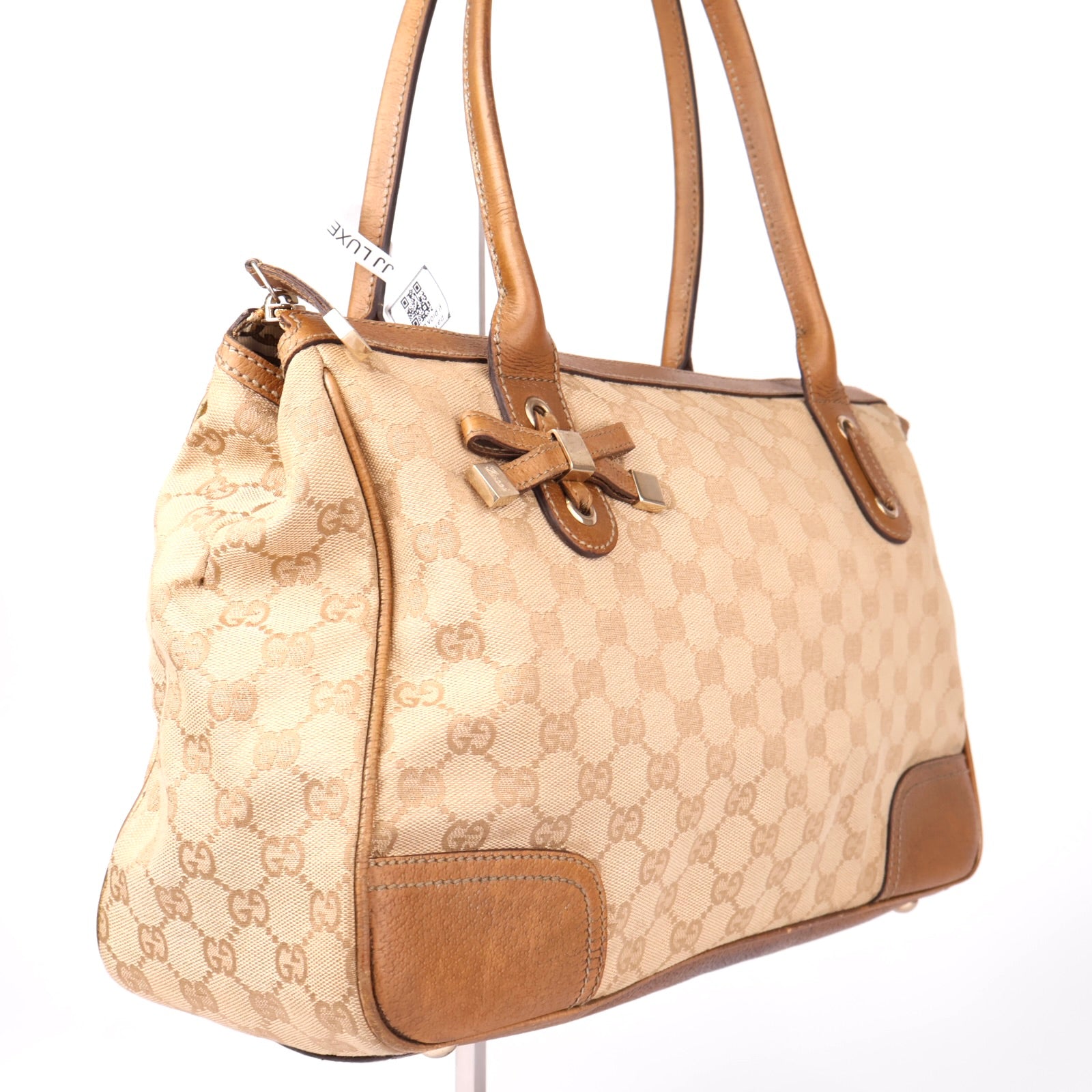 J1151 Gucci Brown GG Canvas Princy Tote Bag- Pre Owned