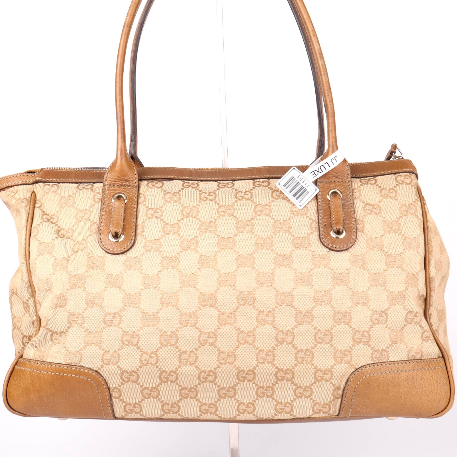 J1151 Gucci Brown GG Canvas Princy Tote Bag- Pre Owned