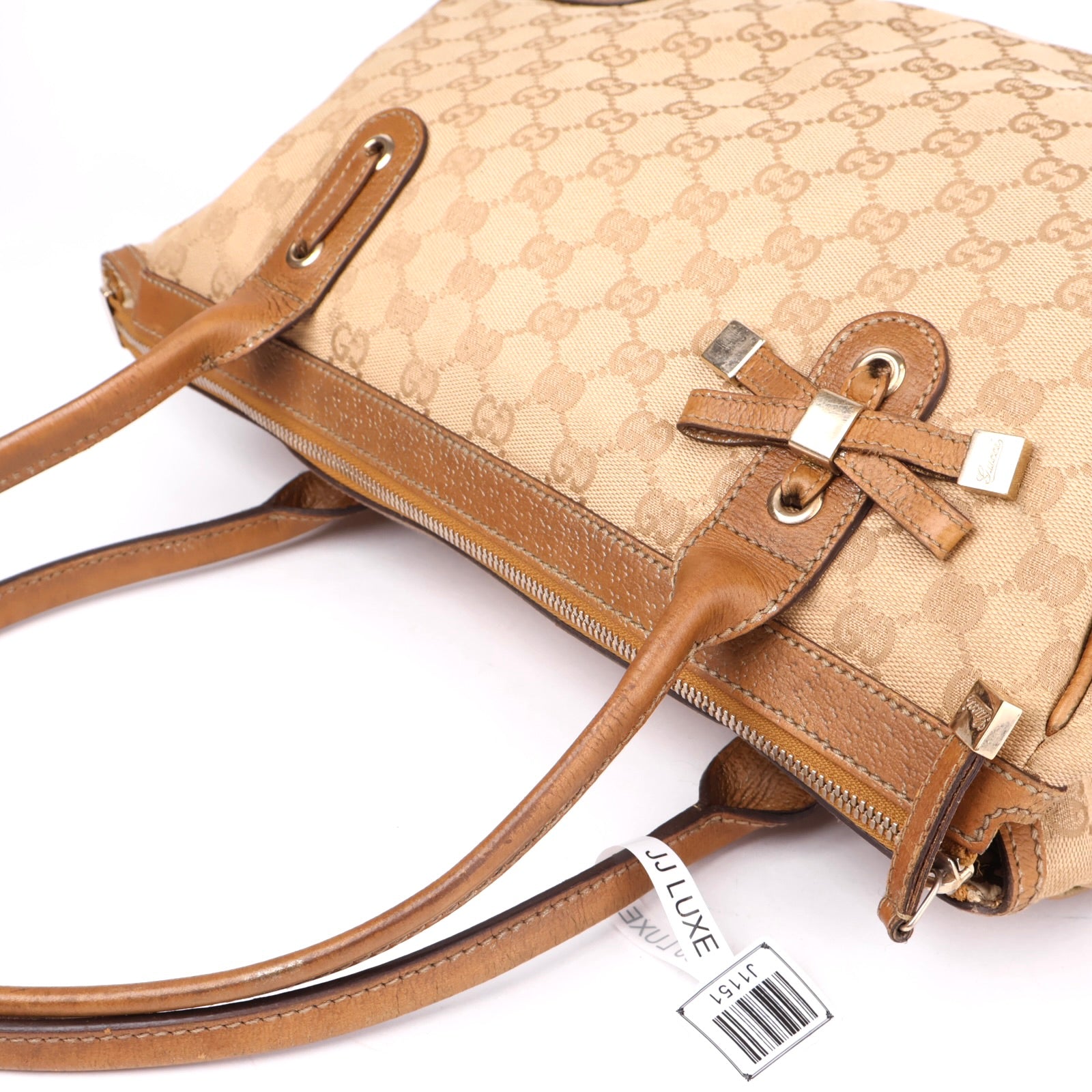 J1151 Gucci Brown GG Canvas Princy Tote Bag- Pre Owned