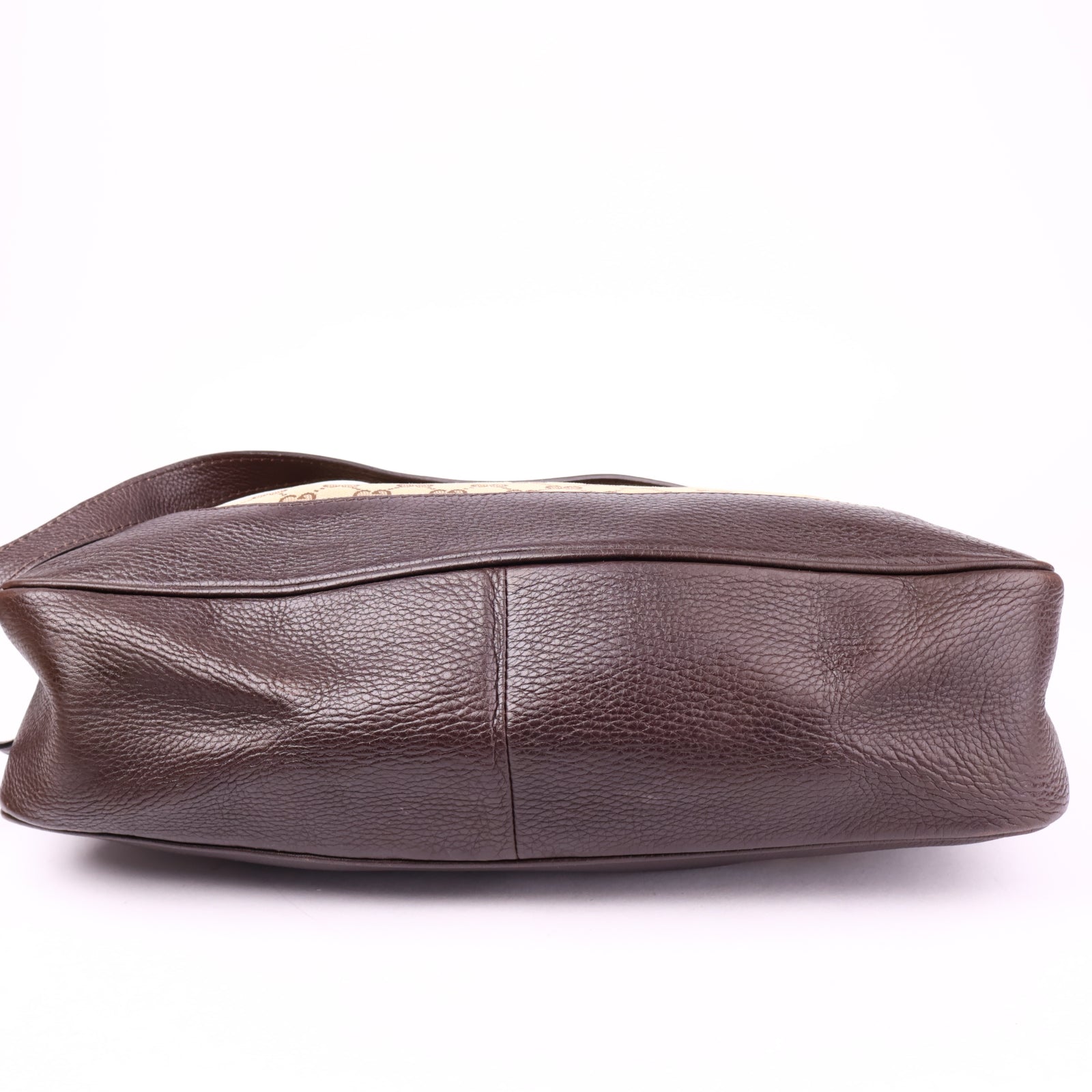 J1146 Gucci GG Brown Canvas Bamboo Bag- Pre Owned