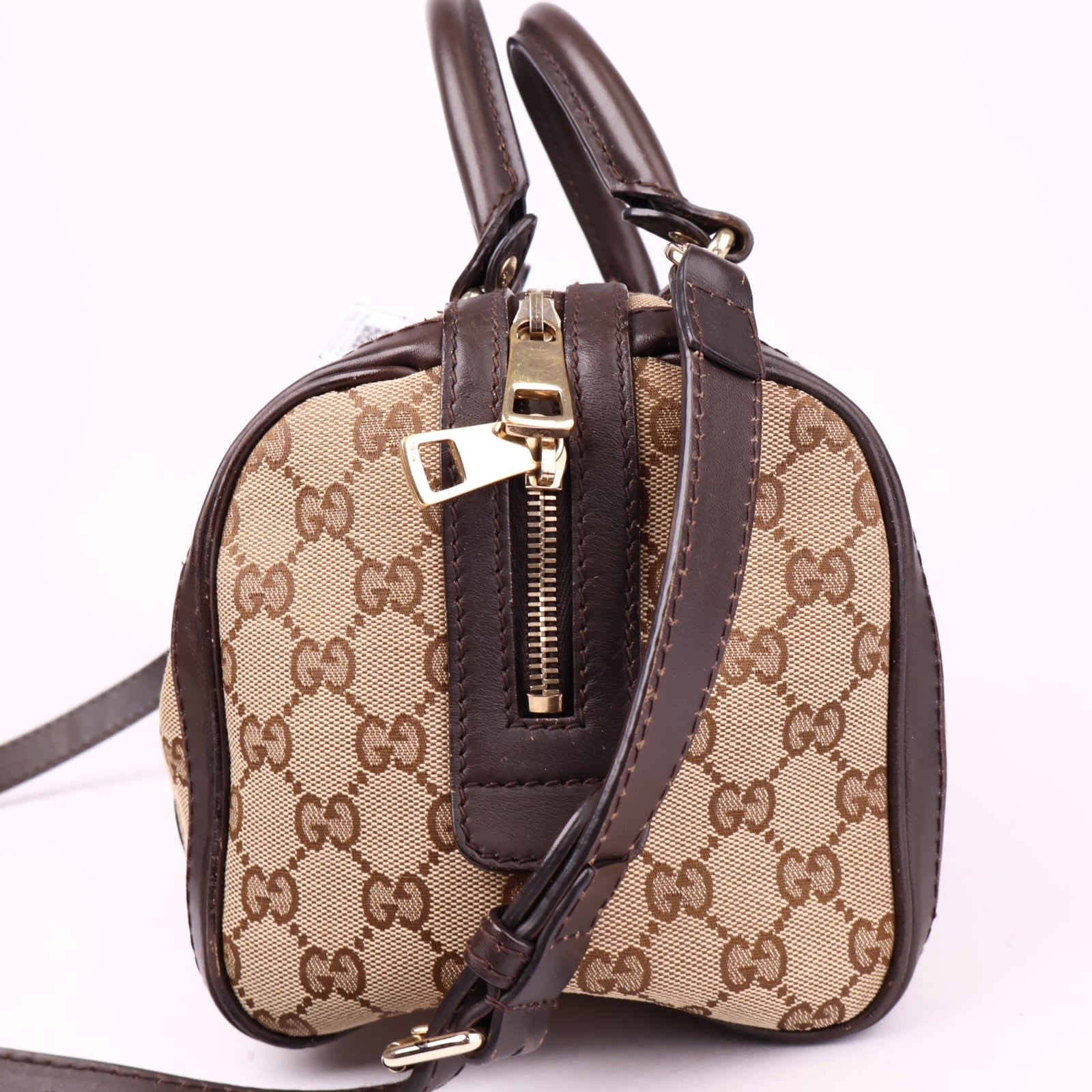J1137 Gucci GG Canvas Sherry Line Handbag- Pre Owned