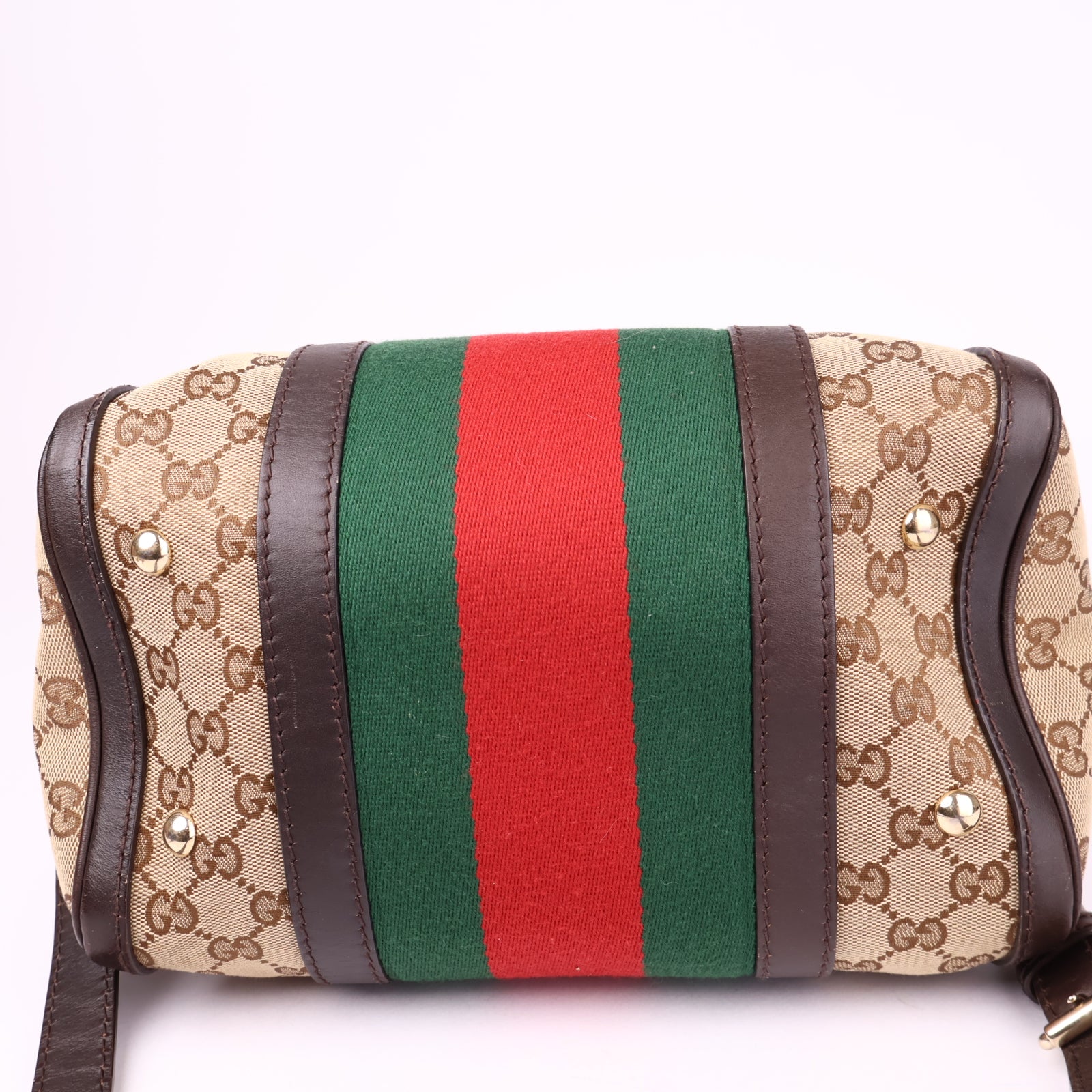 J1137 Gucci GG Canvas Sherry Line Handbag- Pre Owned