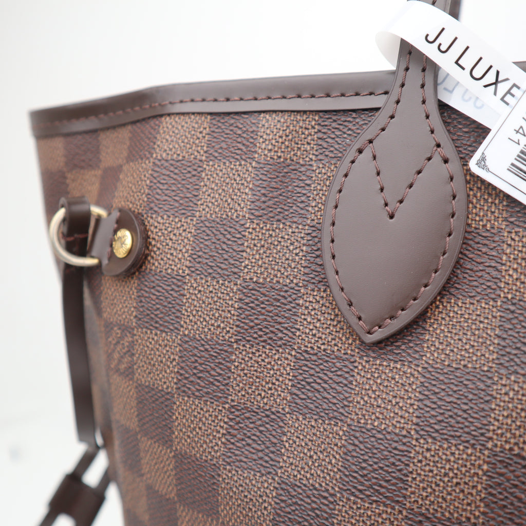 C2741R Louis Vuitton Tote Bag Damier Ebene Neverfull MM | Pre-Owned Excellent Brown Canvas Damier Ebene
