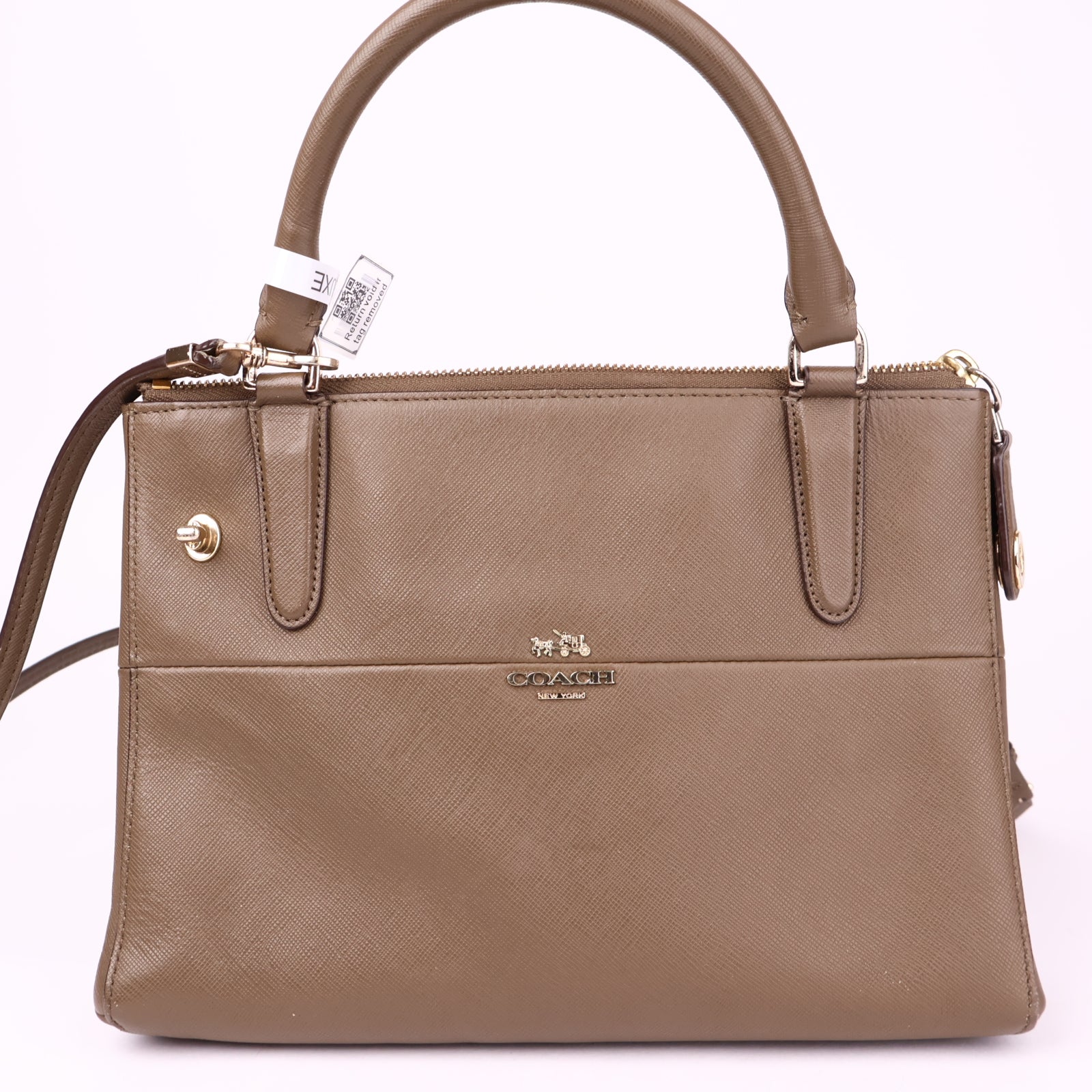 J1011 Coach Saffiano Leather Borough Tote- Pre Owned