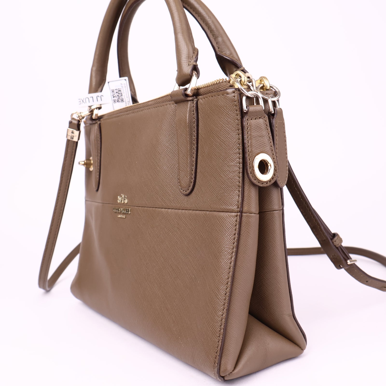 J1011 Coach Saffiano Leather Borough Tote- Pre Owned