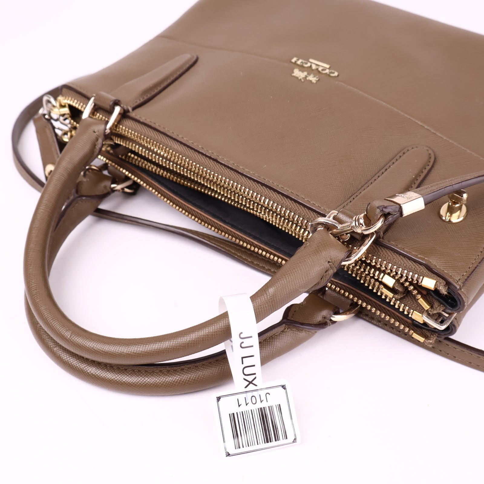 J1011 Coach Saffiano Leather Borough Tote- Pre Owned