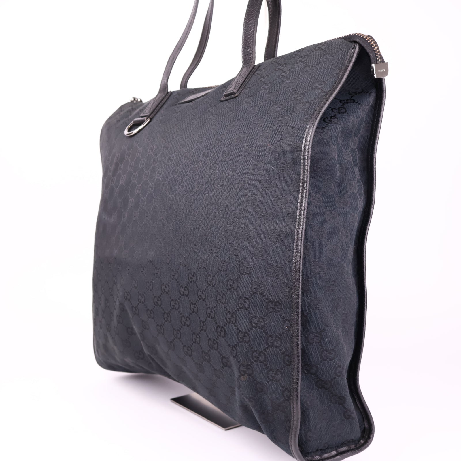 J1189 Gucci Black GG Nylon Web Tote Bag- Pre Owned