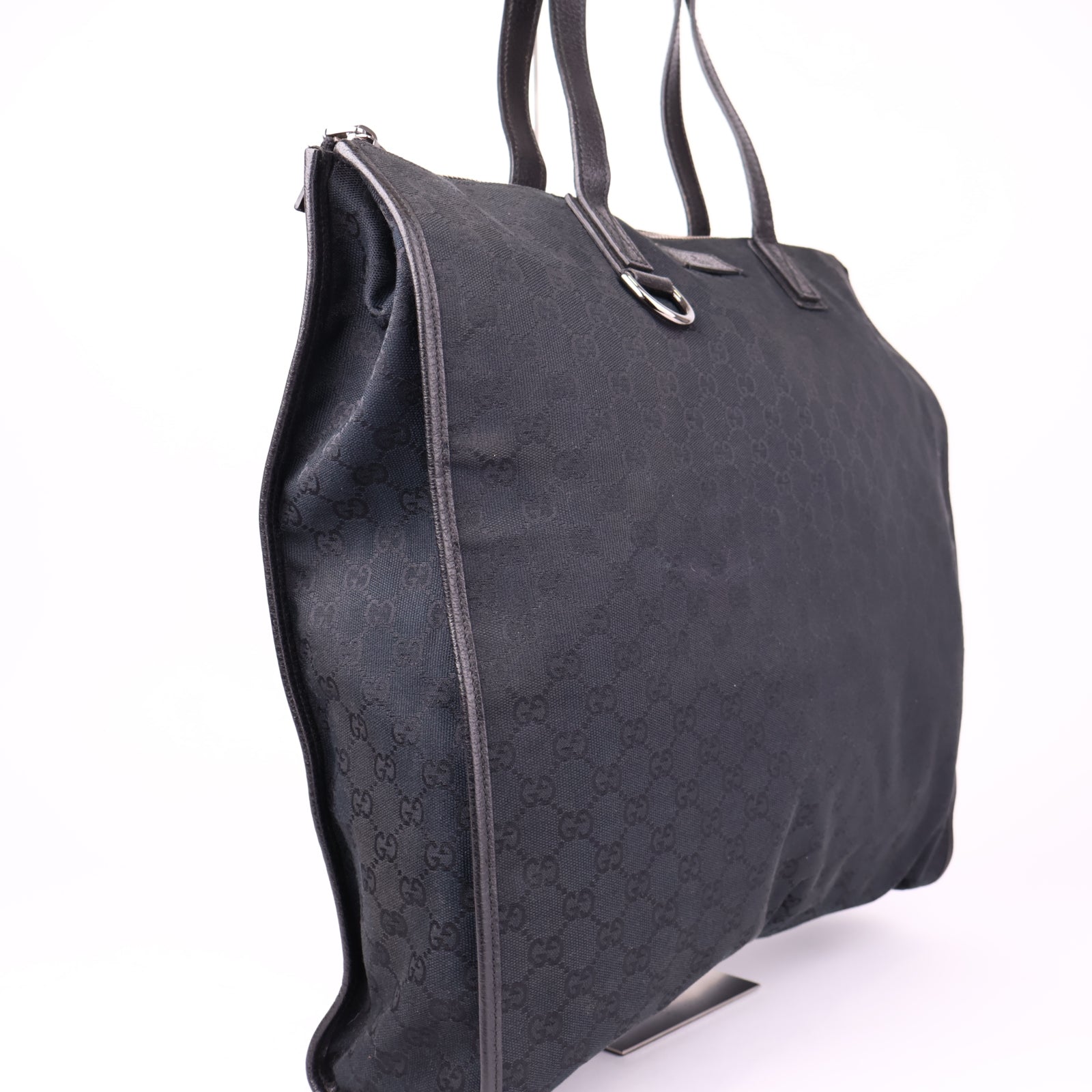 J1189 Gucci Black GG Nylon Web Tote Bag- Pre Owned