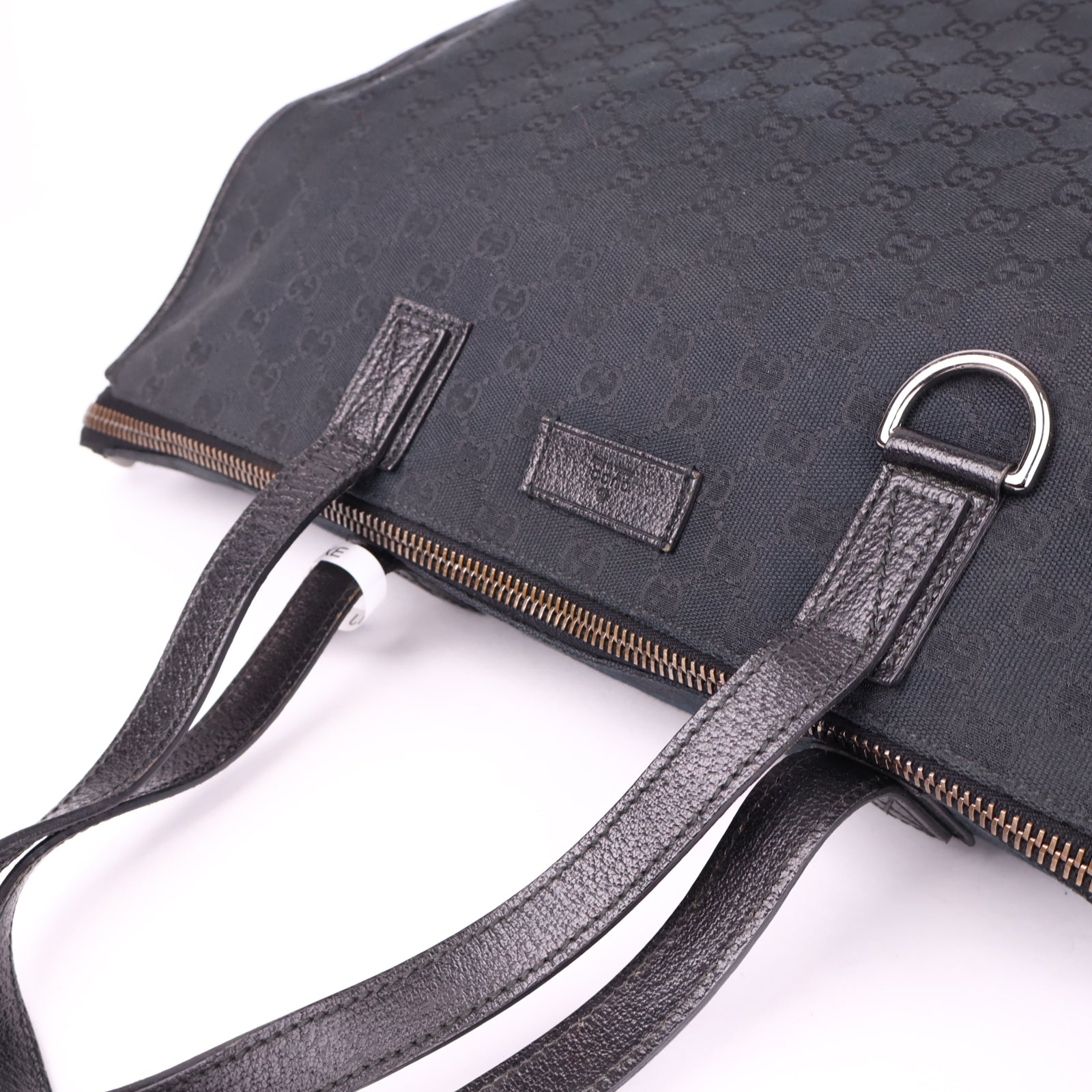 J1189 Gucci Black GG Nylon Web Tote Bag- Pre Owned