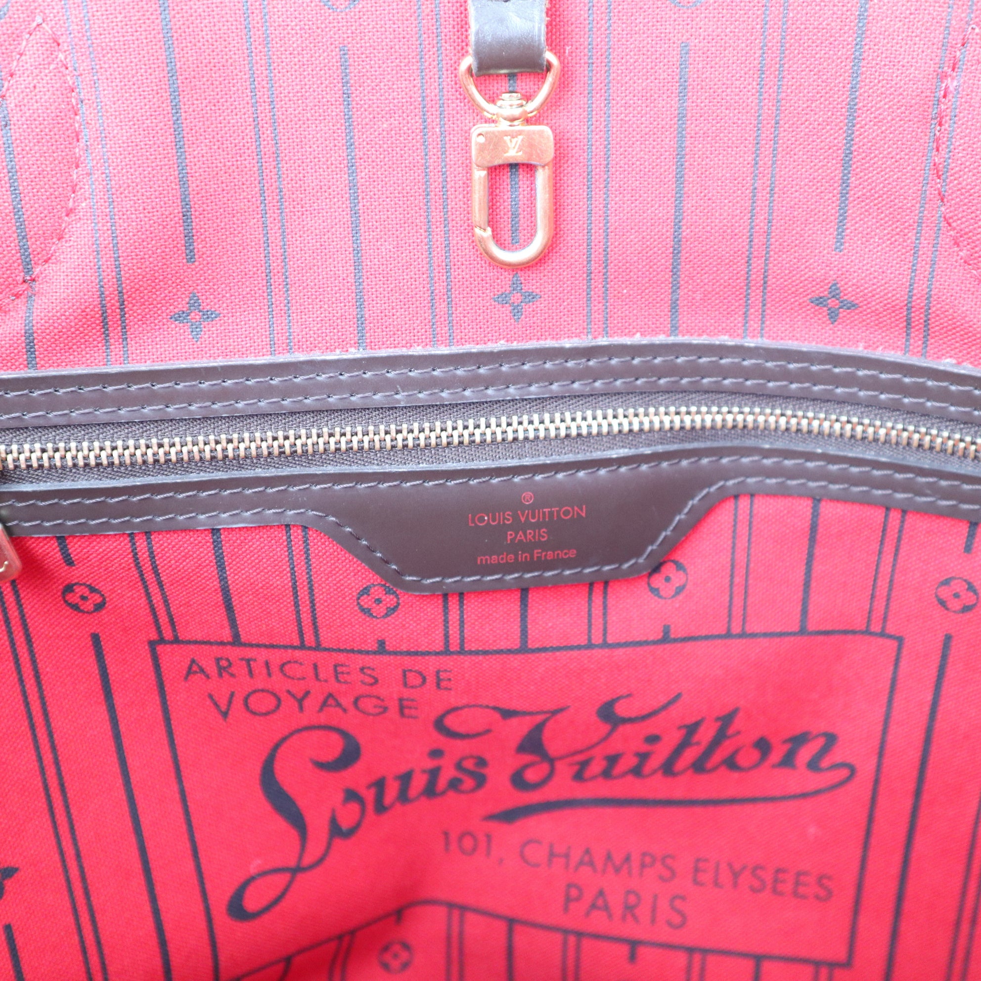 C1244 Louis Vuitton Neverfull MM in Damier Ebene Canvas-Pre Owned