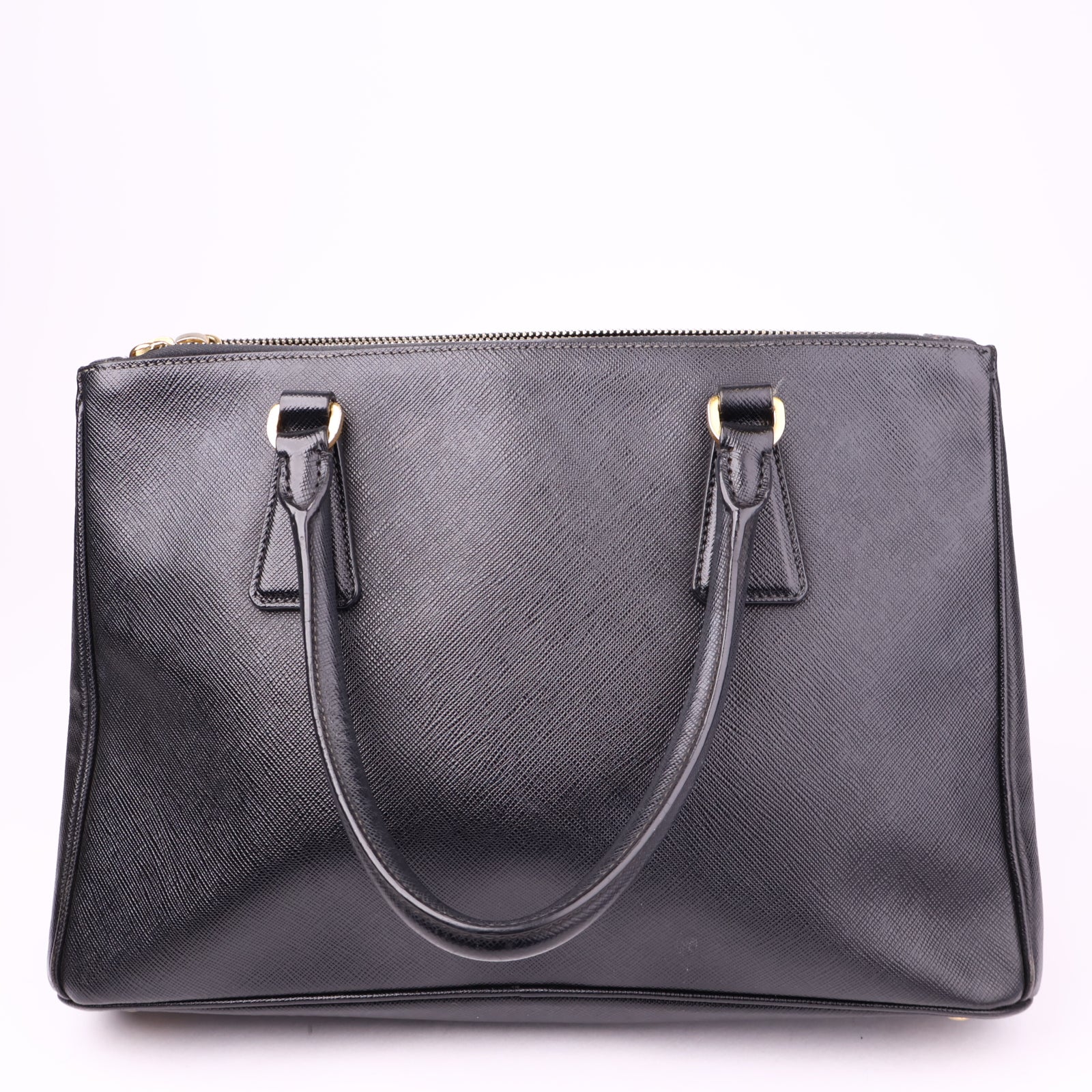 J1037 Prada Black Saffiano Leather Galleria Handbag- Pre Owned