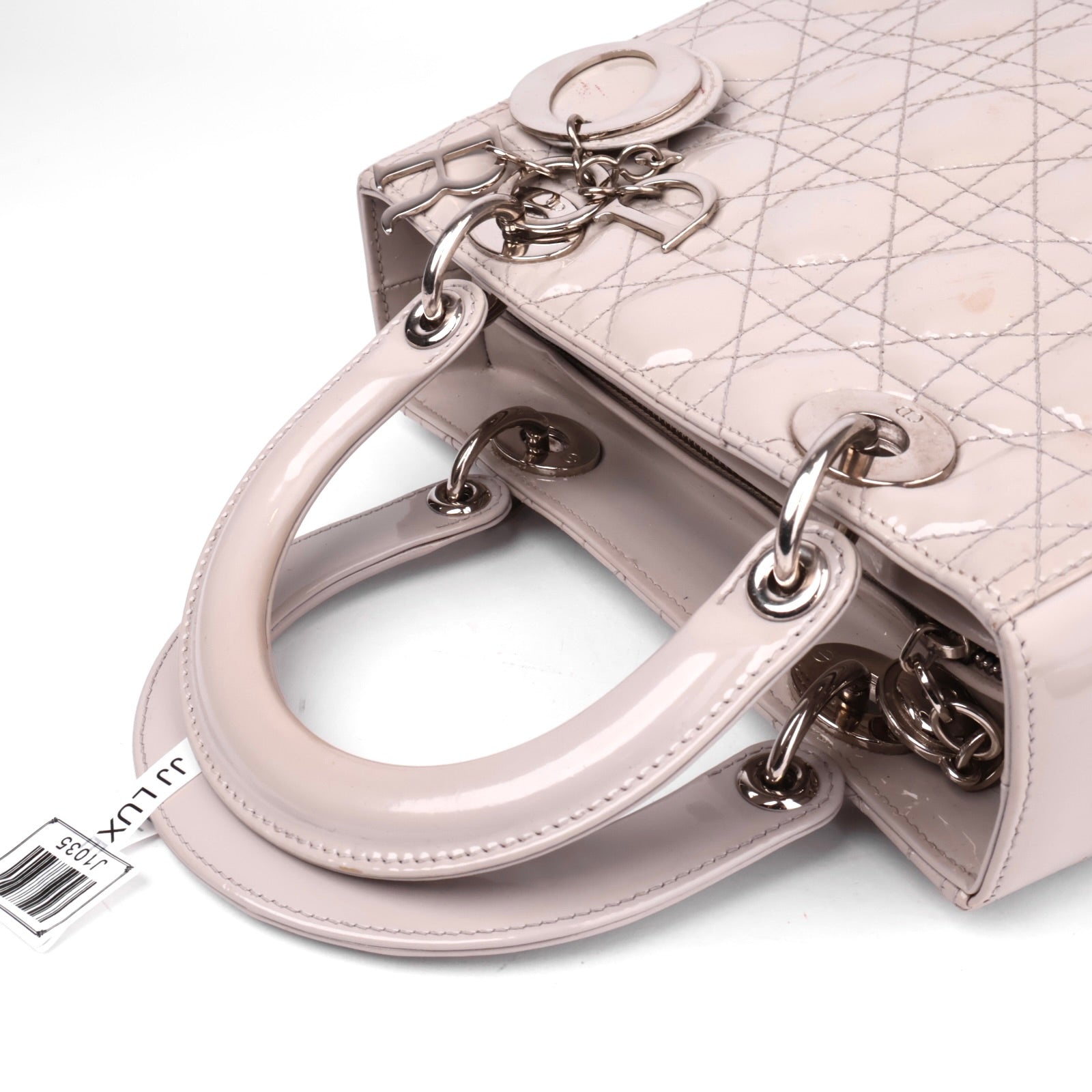 J1035 Christian Dior Lady Dior Bag Cannage Quilt Lambskin Medium satchel- Pre Owned