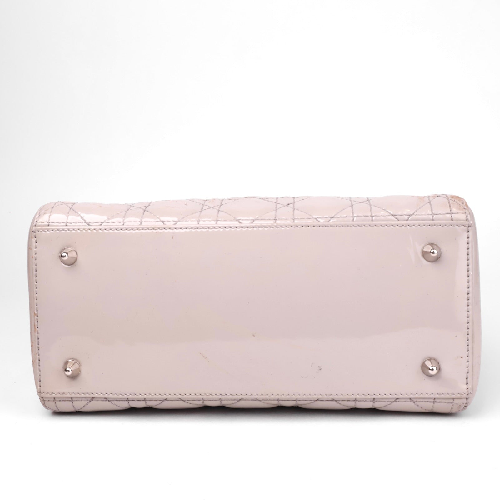 J1035 Christian Dior Lady Dior Bag Cannage Quilt Lambskin Medium satchel- Pre Owned