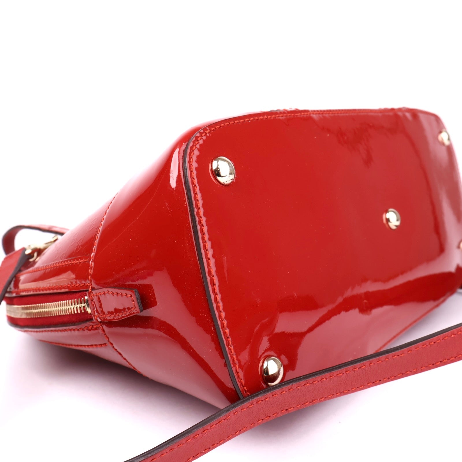 J1036 Gucci Red Patent Micro Guccissima Dome Small Nice Bag- Pre Owned
