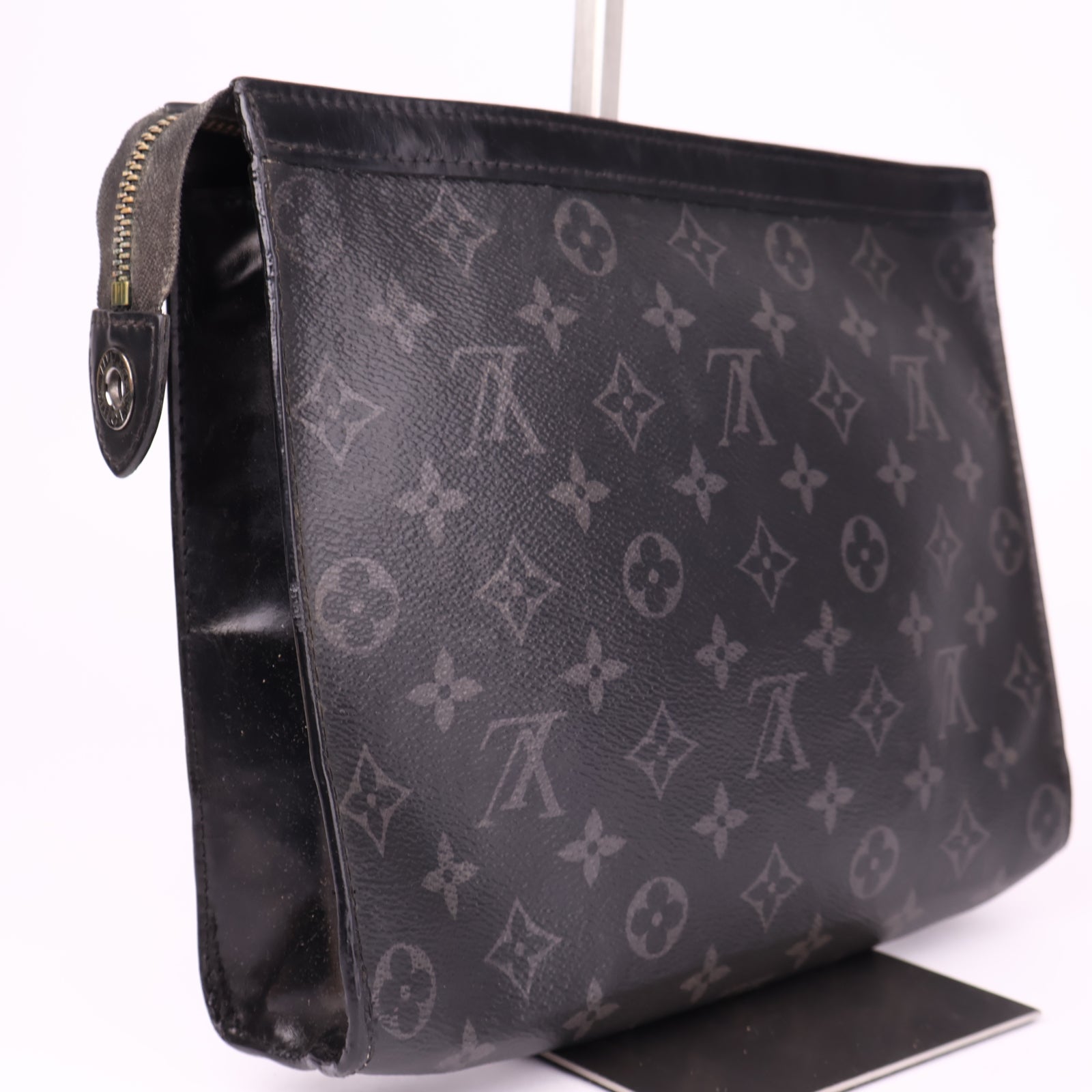 J1027 Louis Vuitton Black Monogram Eclipse Pochette Voyage- Pre Owned
