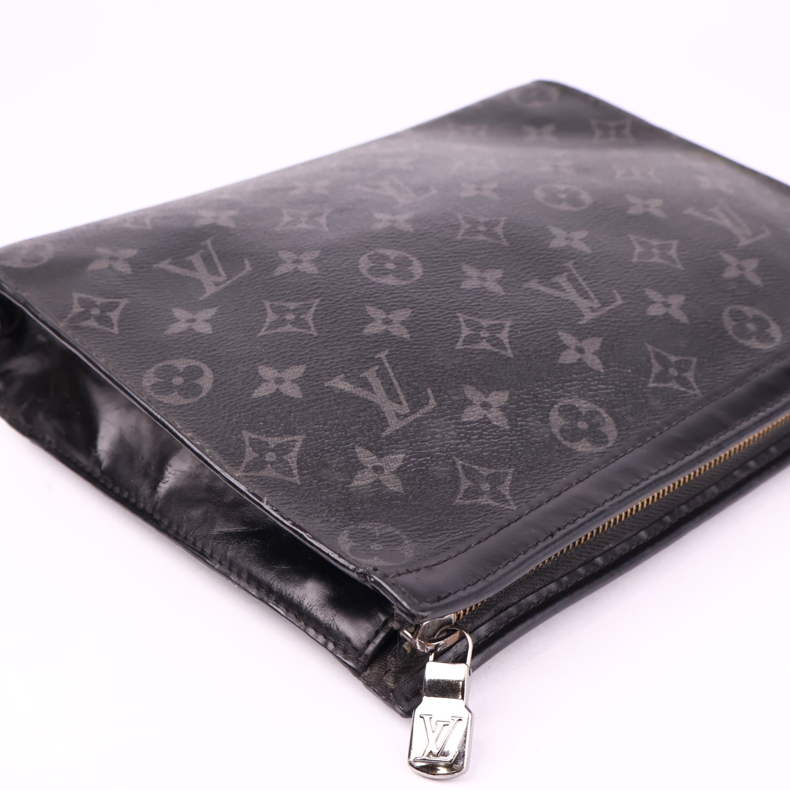 J1027 Louis Vuitton Black Monogram Eclipse Pochette Voyage- Pre Owned