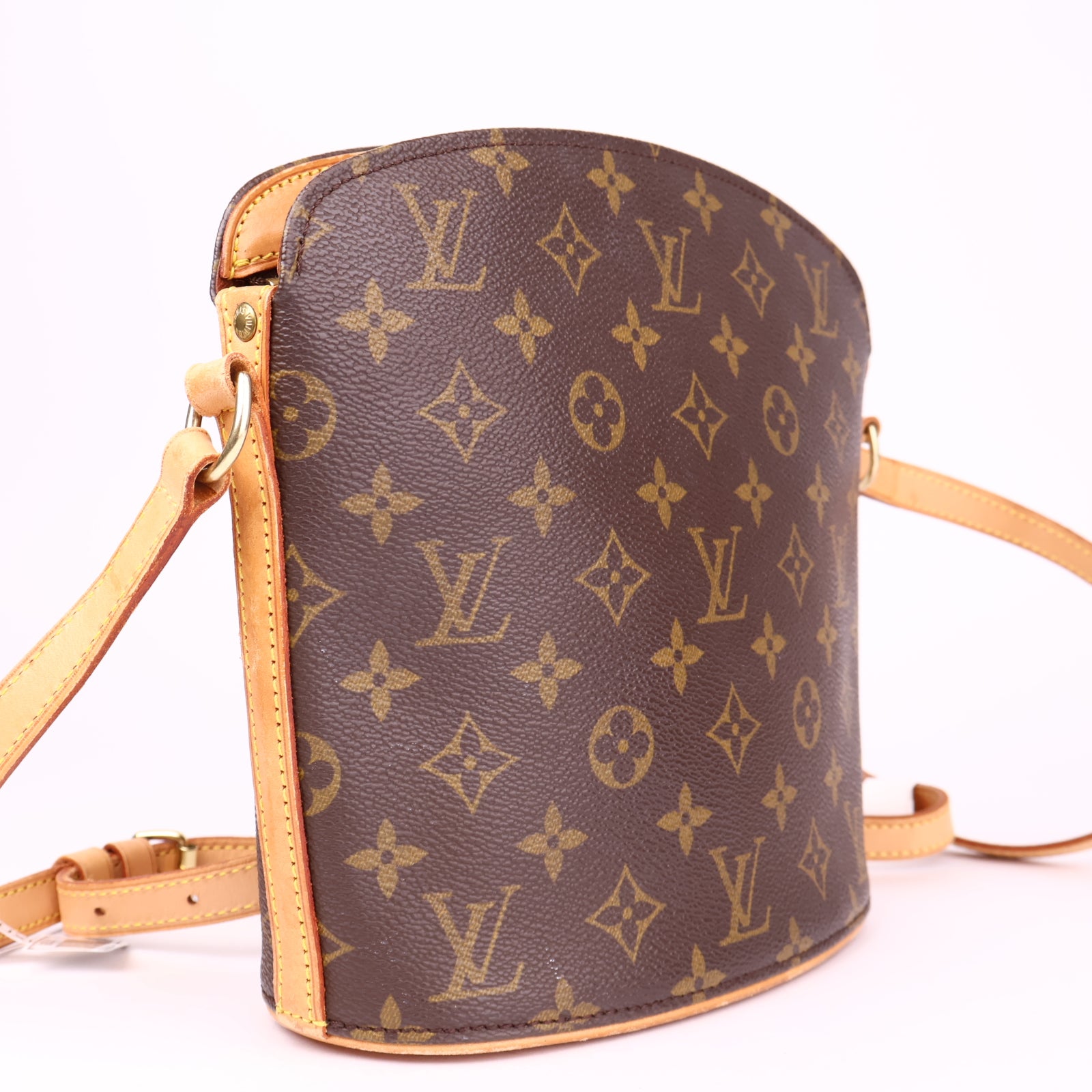 J1028 Louis Vuitton Drouot Shoulder Bag Brown Canvas Monogram- Pre Owned
