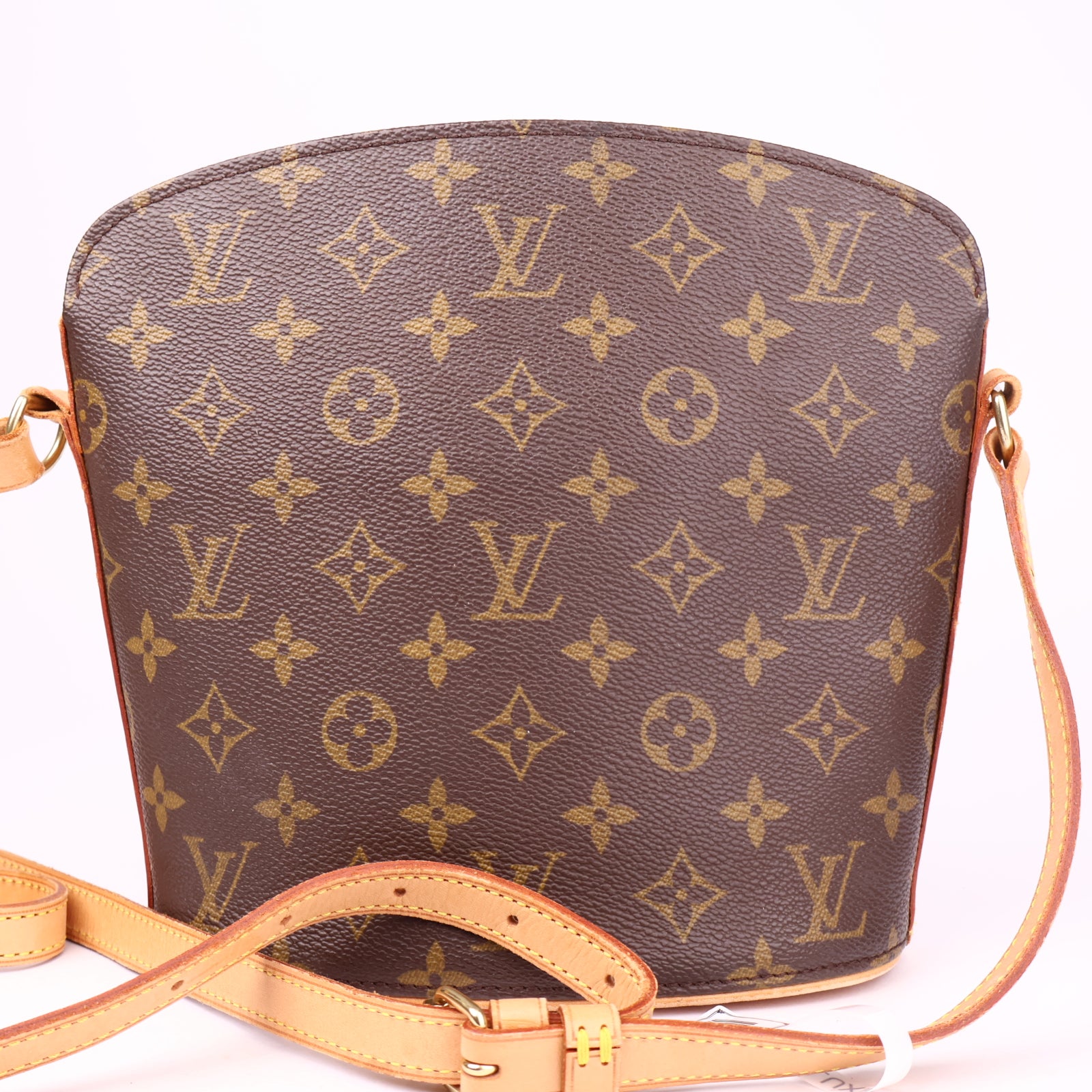 J1028 Louis Vuitton Drouot Shoulder Bag Brown Canvas Monogram- Pre Owned