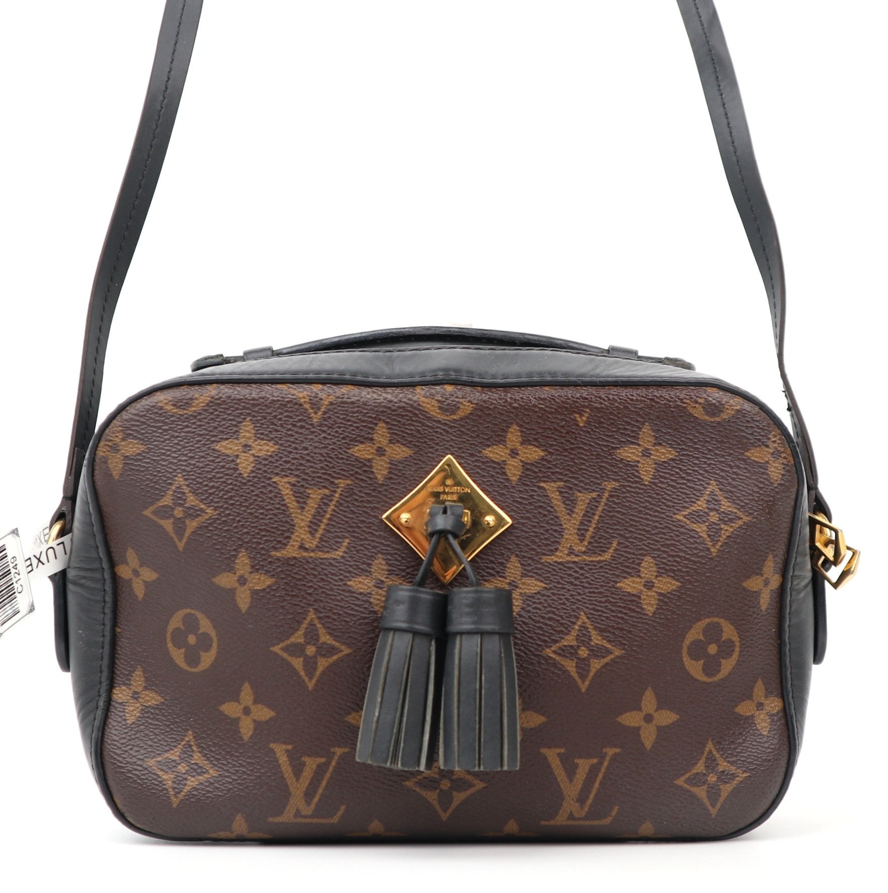 C1249 Louis Vuitton Black Monogram Canvas Saintonge Crossbody Bag-Pre Owned
