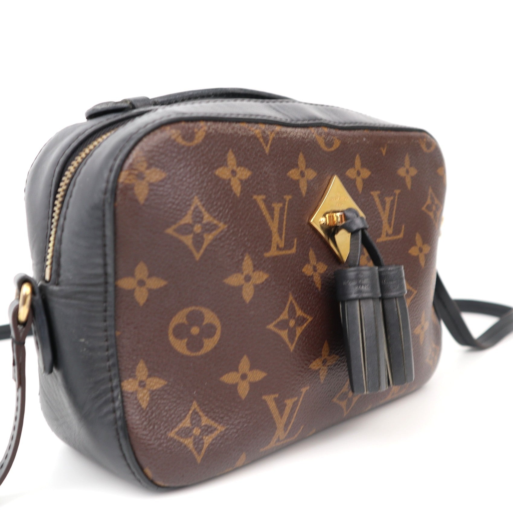 C1249 Louis Vuitton Black Monogram Canvas Saintonge Crossbody Bag-Pre Owned