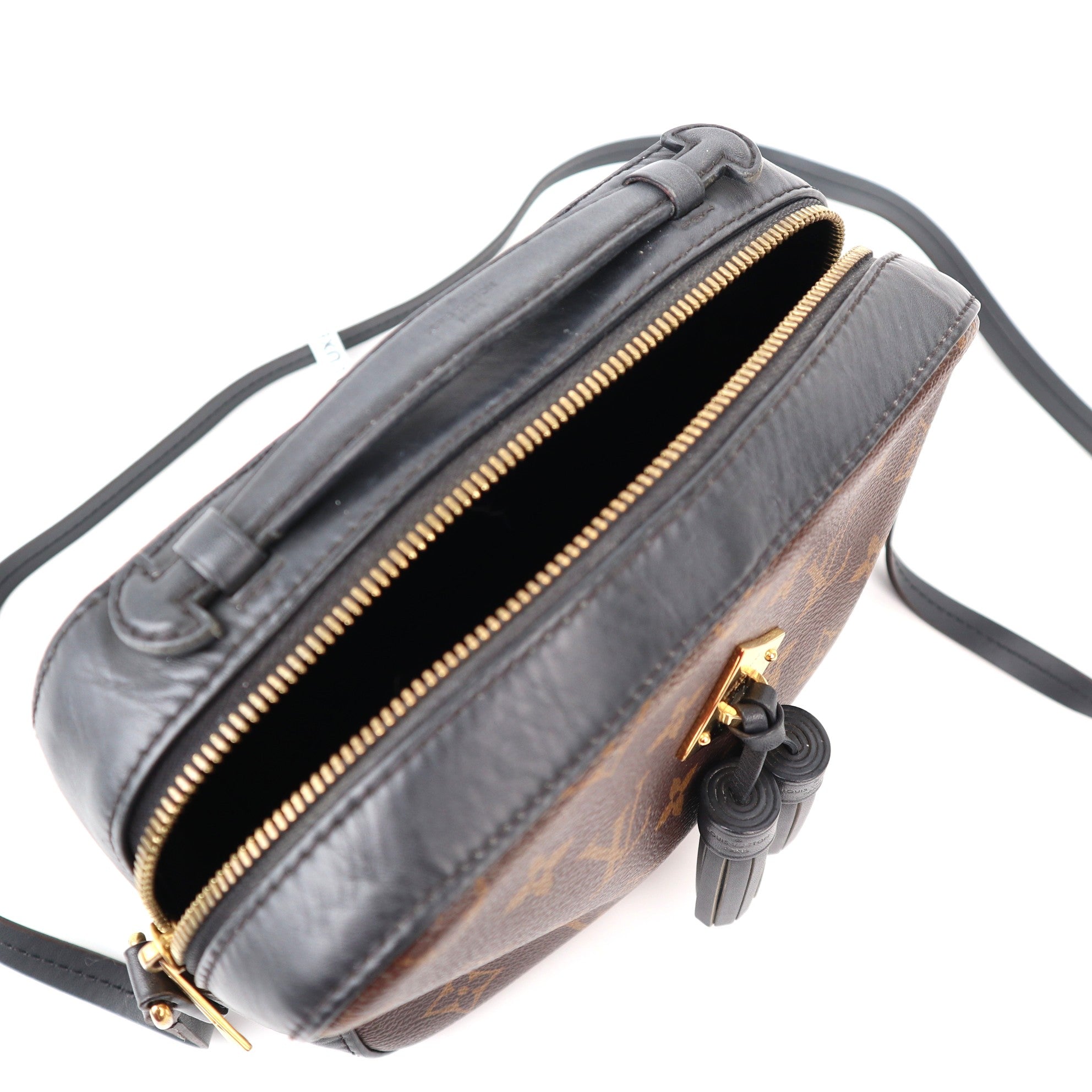 C1249 Louis Vuitton Black Monogram Canvas Saintonge Crossbody Bag-Pre Owned