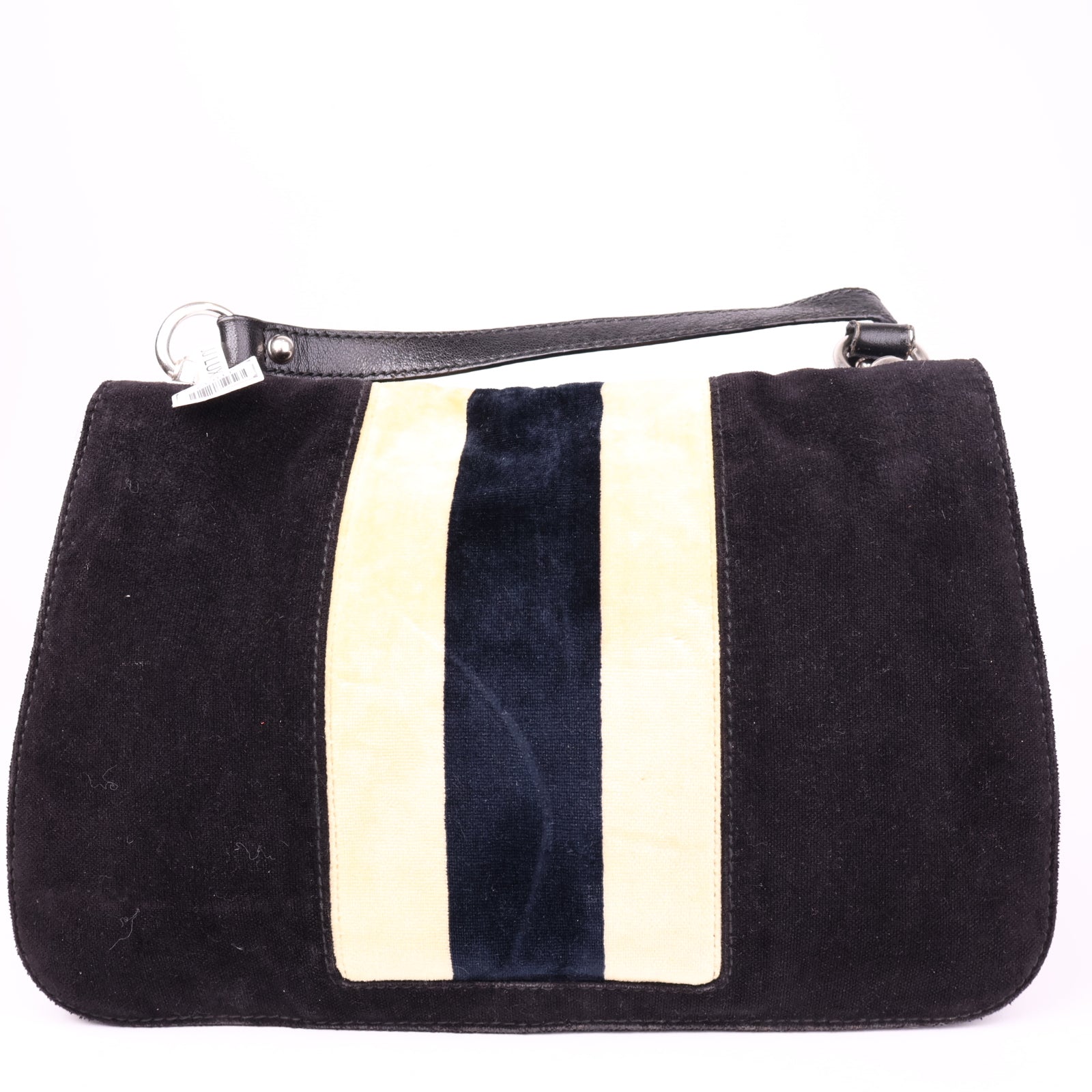 J1032 Gucci Velvet Blondie Web Flap Bag- Pre Owned