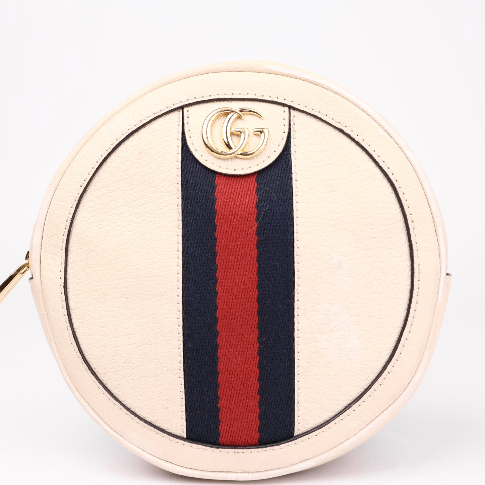 J1033 Gucci Ophidia Round Shoulder Bag Leather Mini- Pre Owned