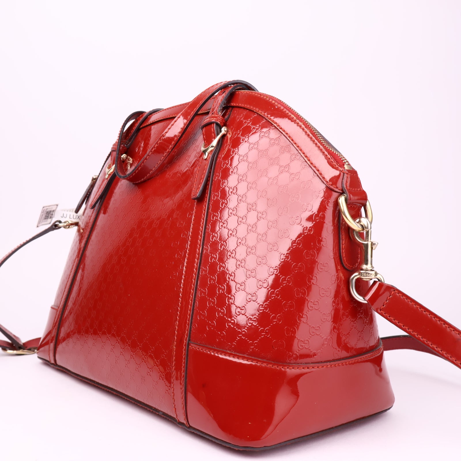 J1024 Gucci Red Patent Microguccissima Bag- Pre Owned