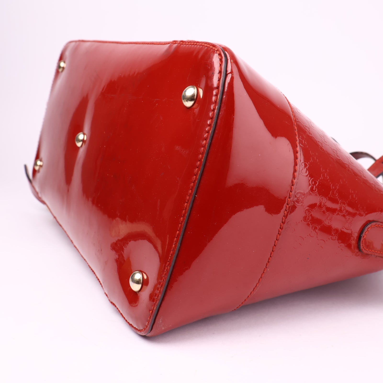 J1024 Gucci Red Patent Microguccissima Bag- Pre Owned