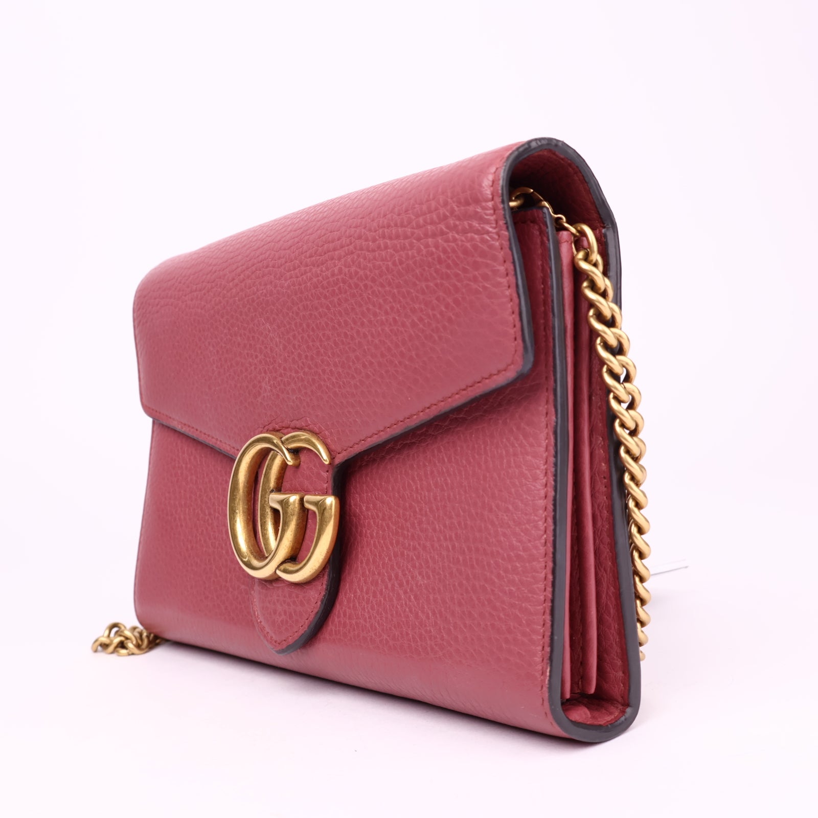 J1039 Gucci Leather Gg Marmont Wallet- Pre Owned