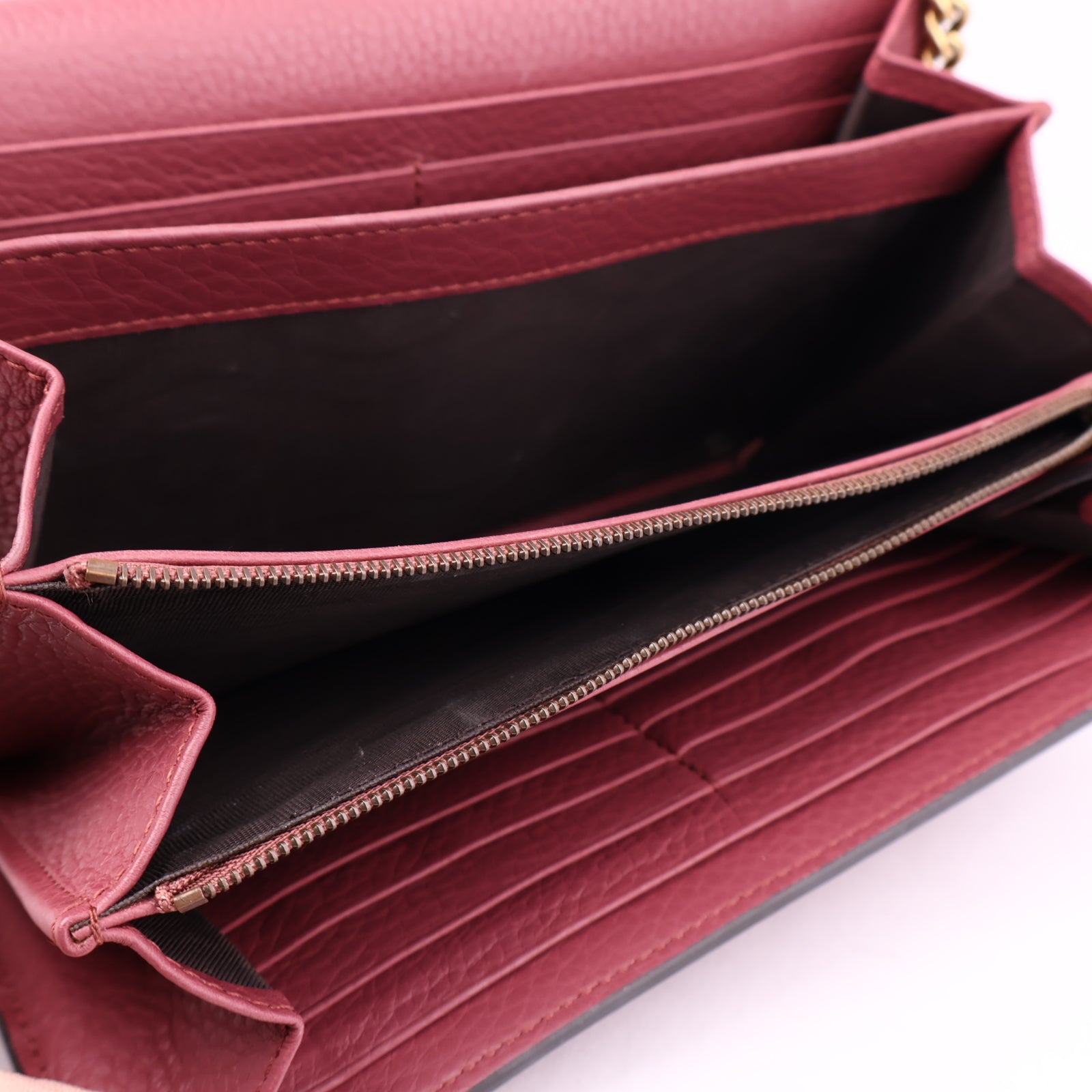 J1039 Gucci Leather Gg Marmont Wallet- Pre Owned