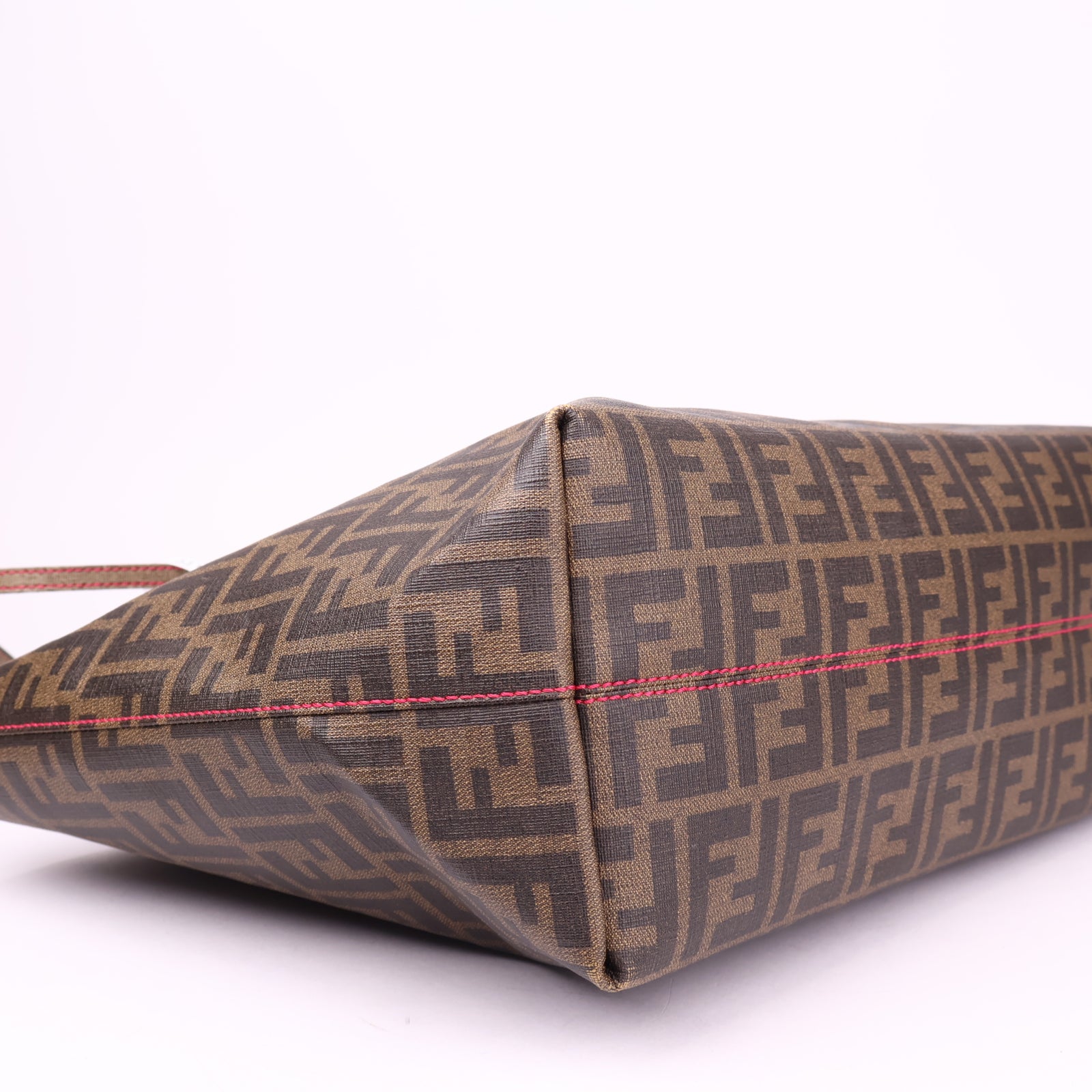 J1041 Fendi Roll Tote Quilted Zucca Canvas Brown- Pre Owned