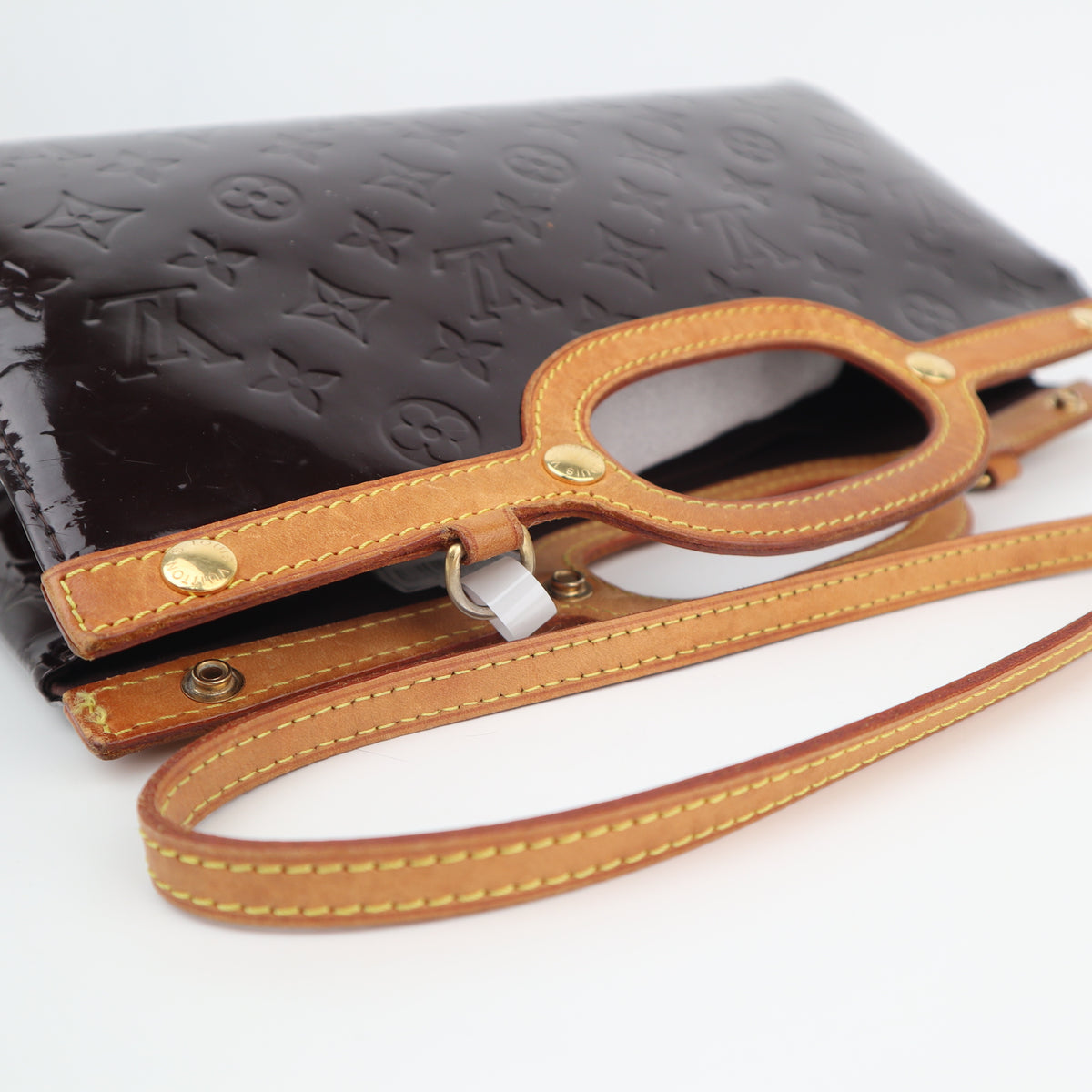 C2766 Louis Vuitton Top Handle Bag Monogram Vernis Roxbury Drive | Pre-Owned Very Good Brown Monogram Canvas, Leather, Patent Leather