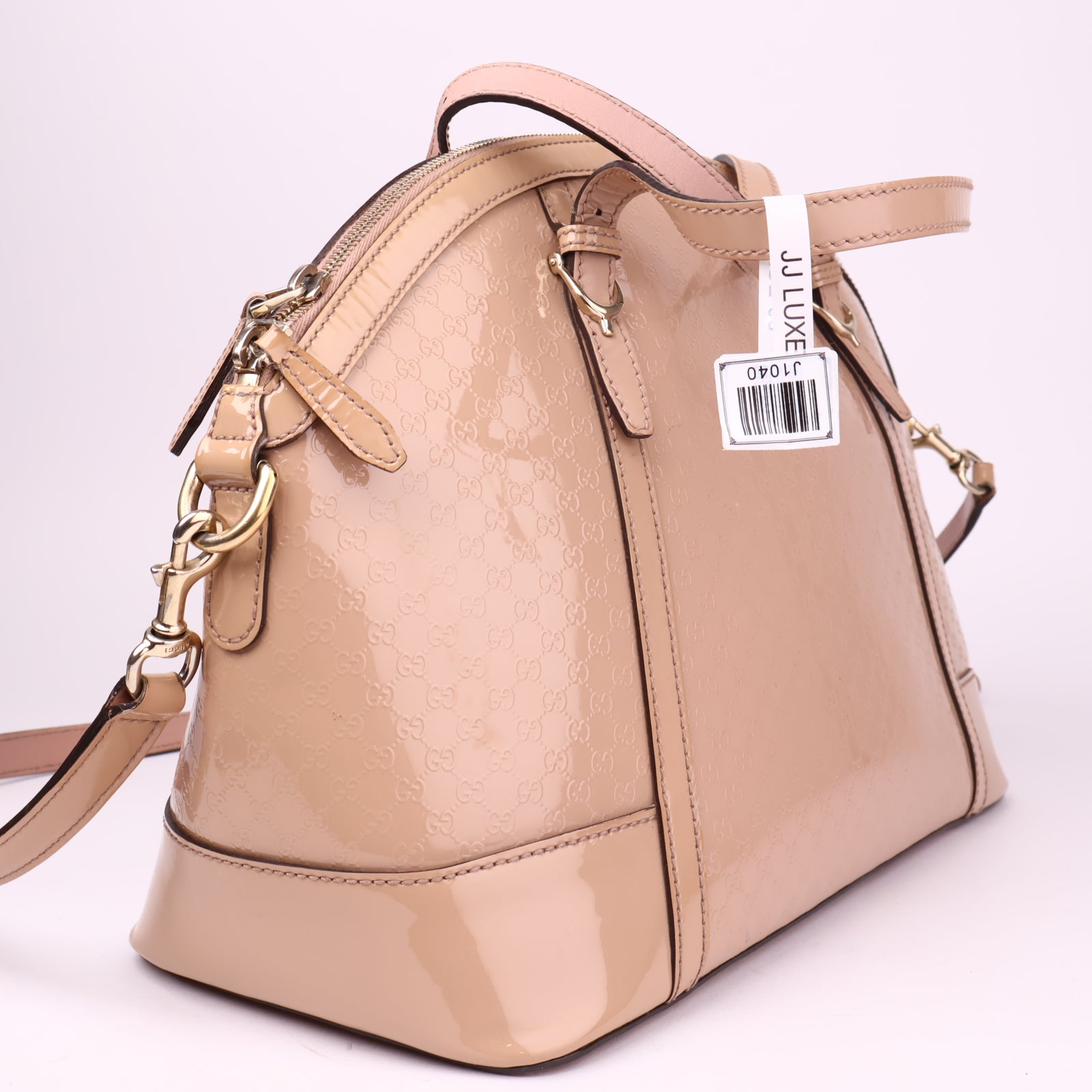 J1040 Gucci Large Microguccissima Patent Nice Dome satchel- Pre Owned