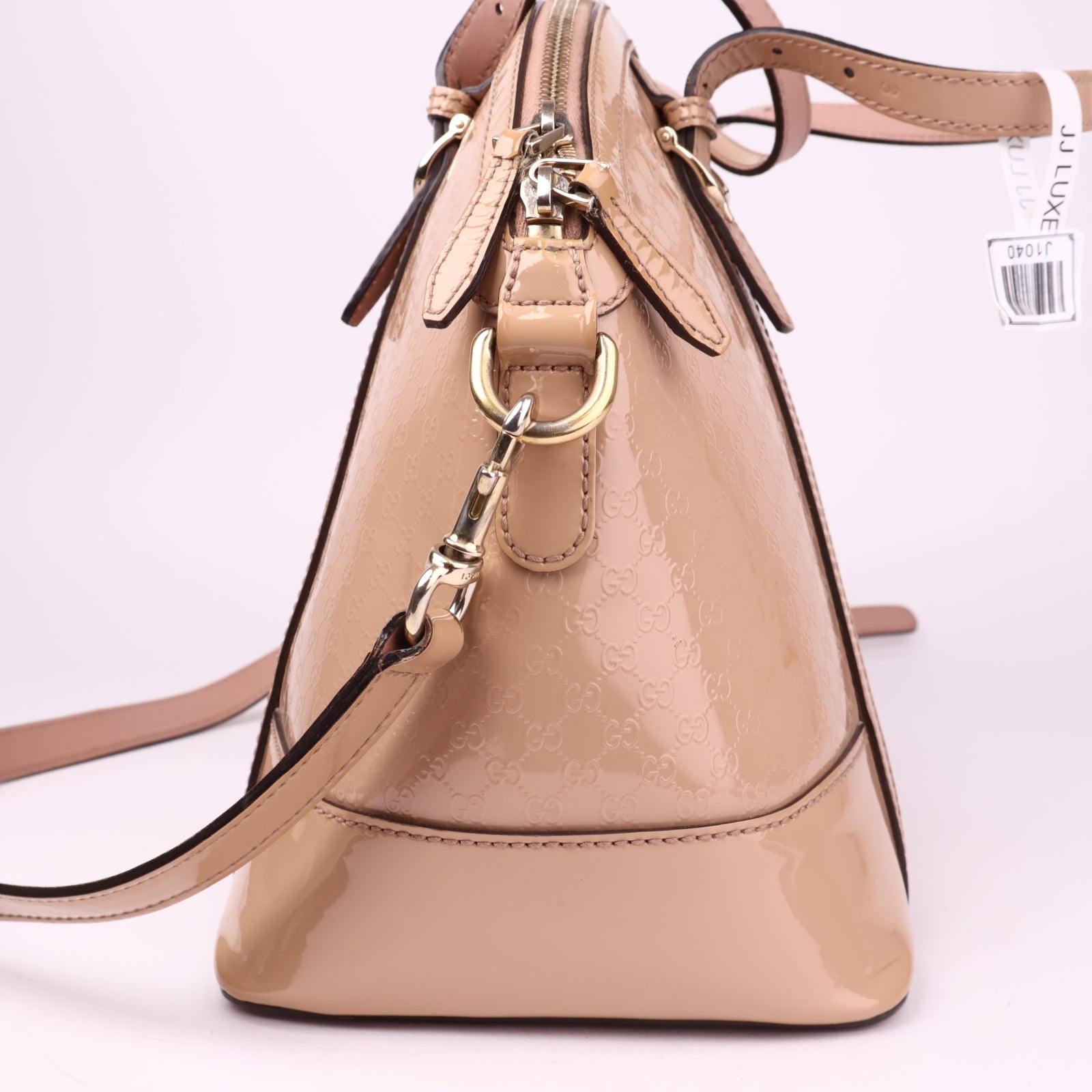 J1040 Gucci Large Microguccissima Patent Nice Dome satchel- Pre Owned