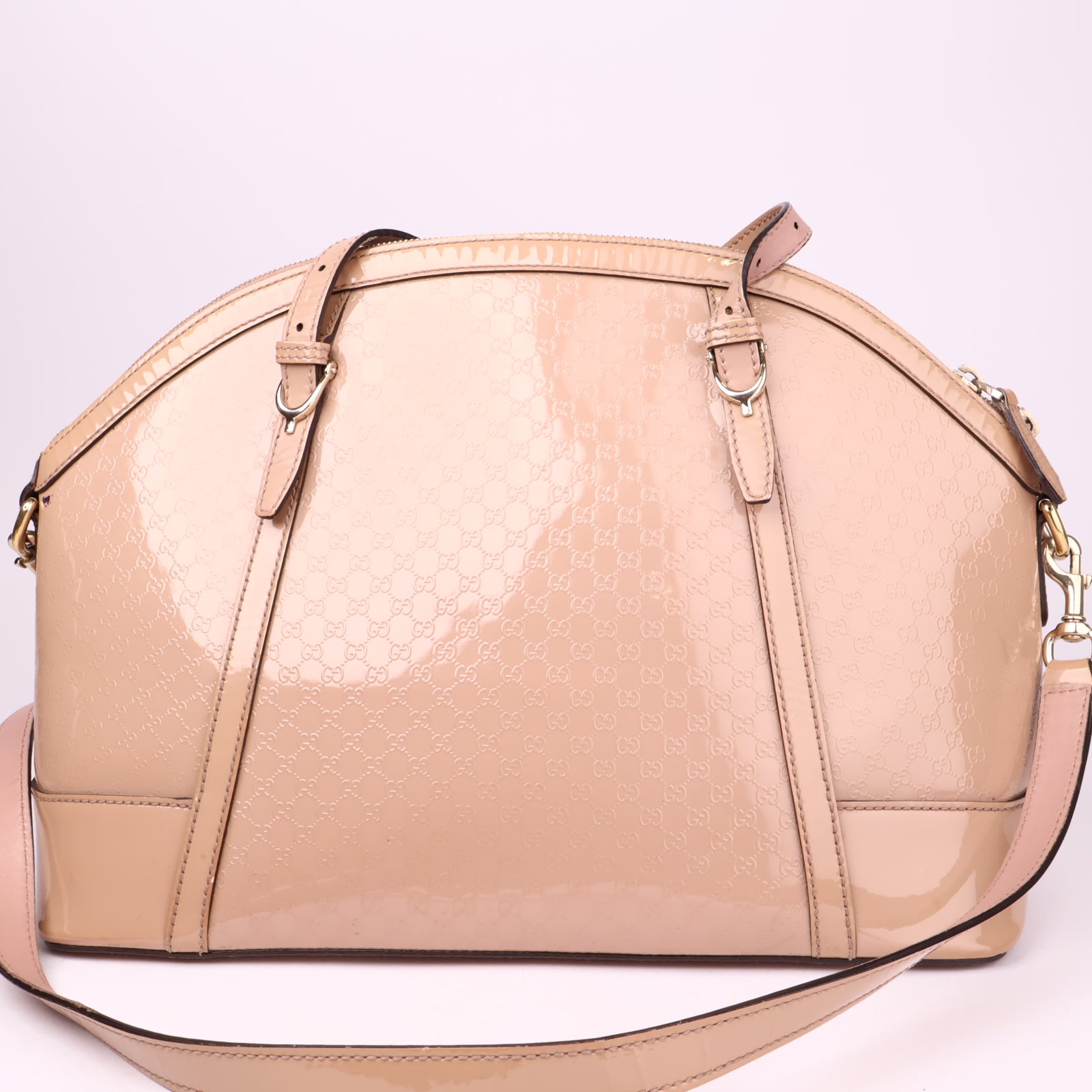 J1040 Gucci Large Microguccissima Patent Nice Dome satchel- Pre Owned