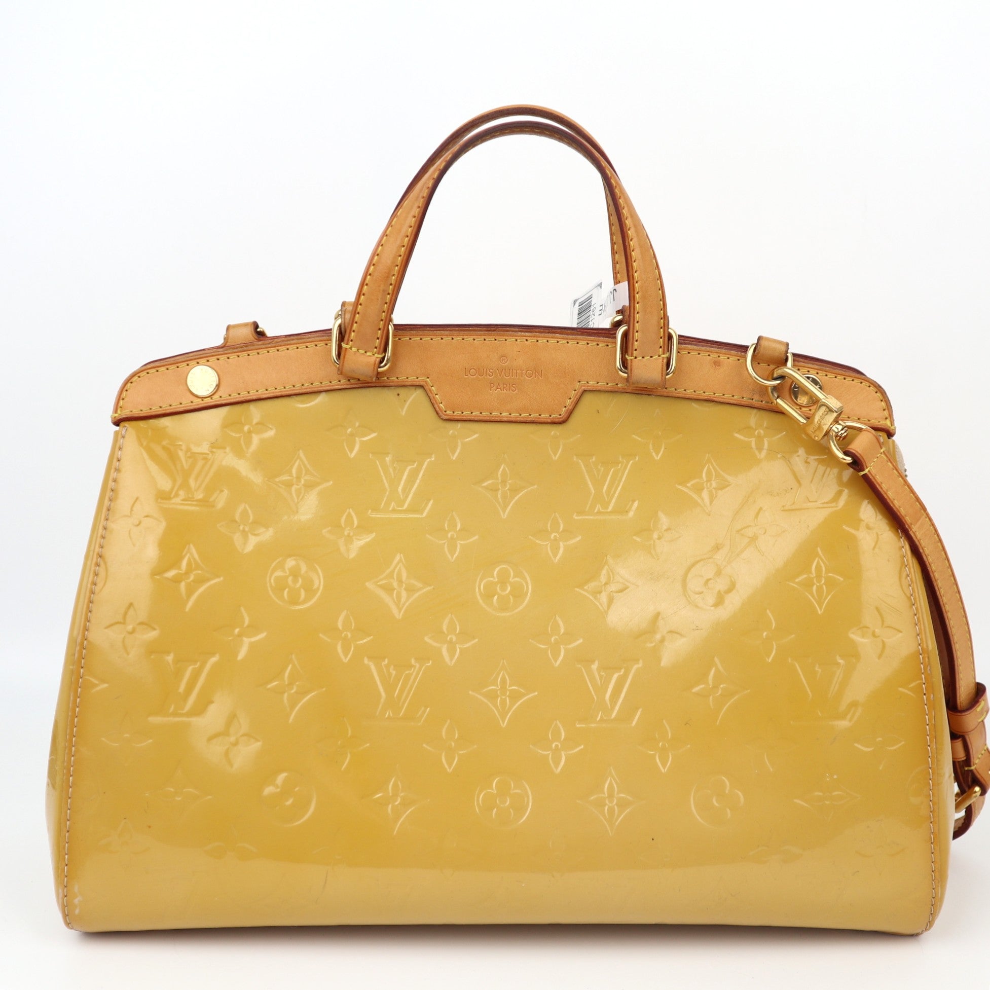 C1261 Louis Vuitton Monogram Vernis Brea MM Yellow-Pre Owned