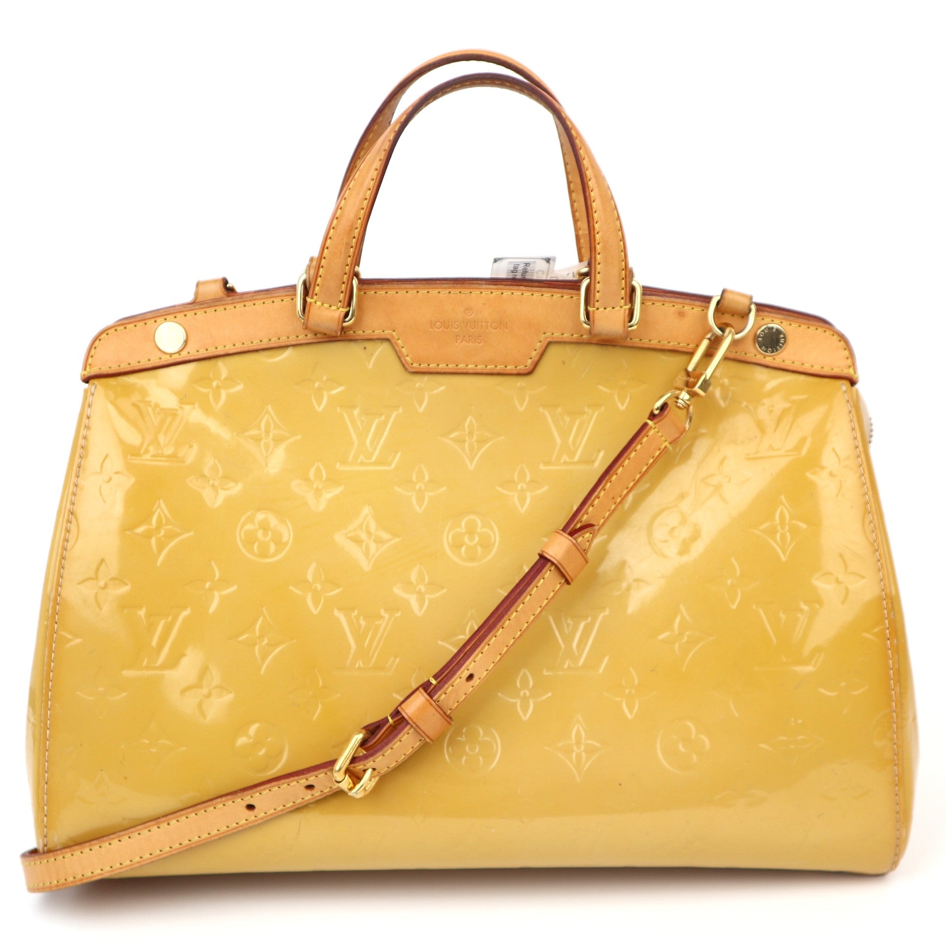 C1261 Louis Vuitton Monogram Vernis Brea MM Yellow-Pre Owned