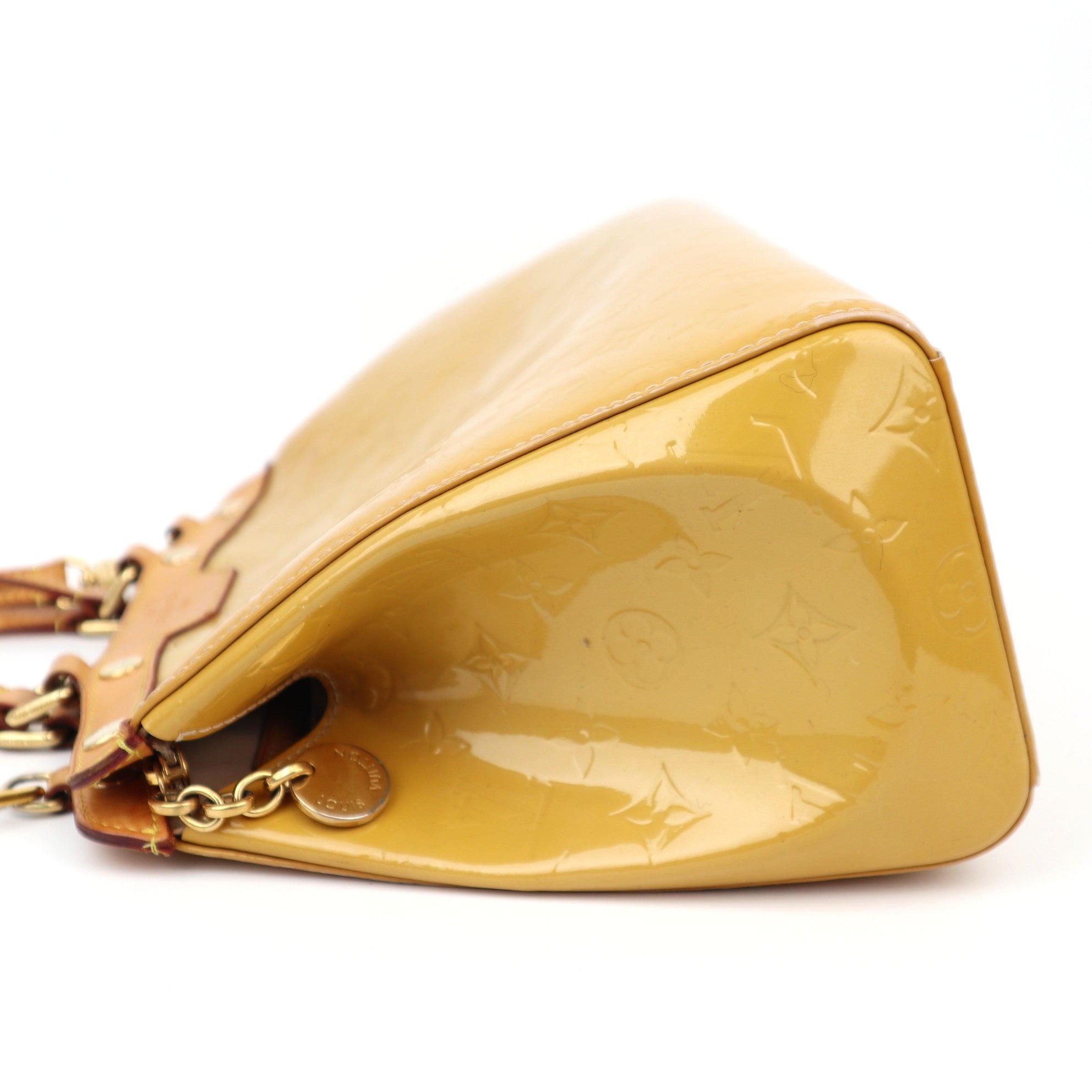 C1261 Louis Vuitton Monogram Vernis Brea MM Yellow-Pre Owned