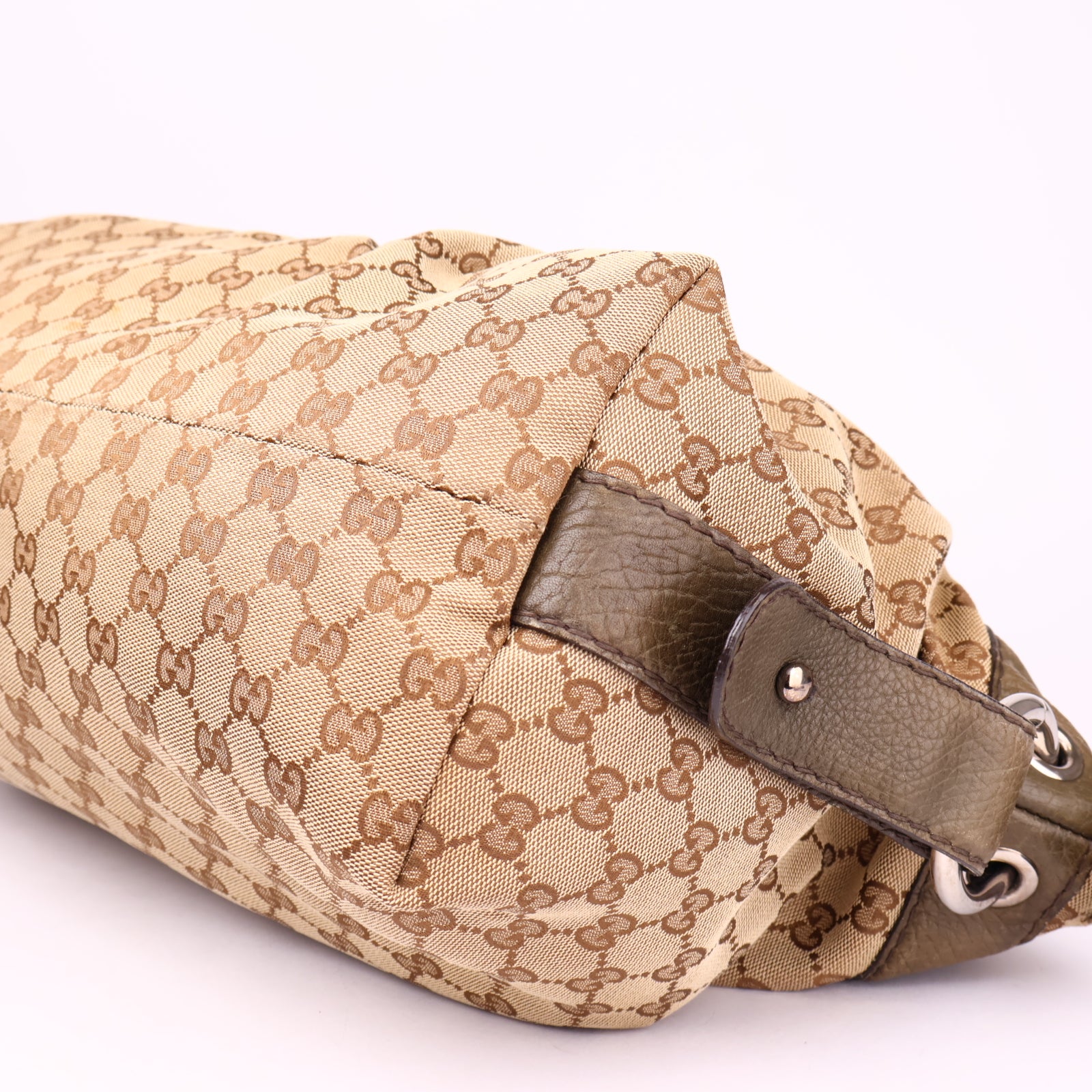J1048 Gucci  Medium GG Canvas Bamboo Bar tote bag- Pre Owned