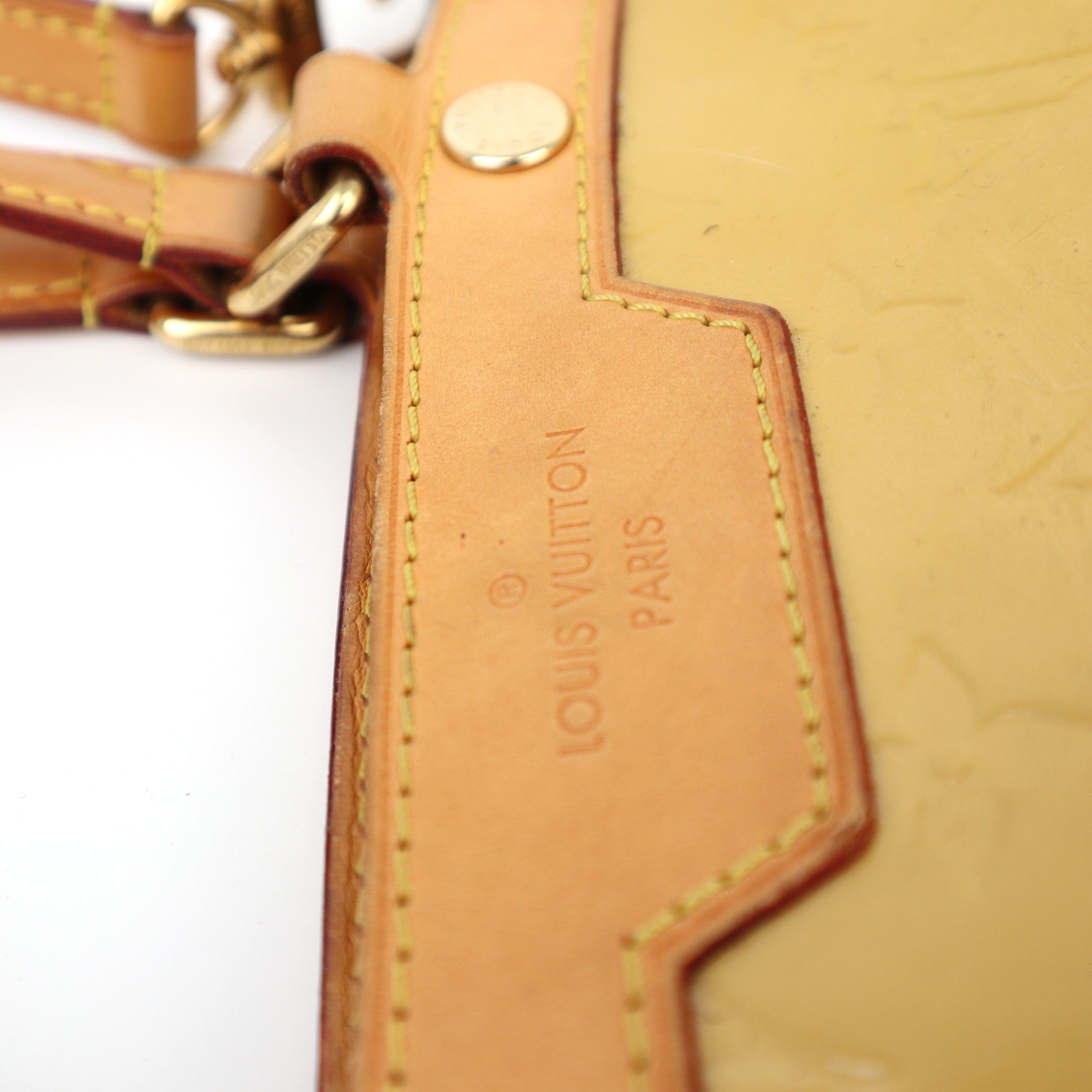 C1261 Louis Vuitton Monogram Vernis Brea MM Yellow-Pre Owned