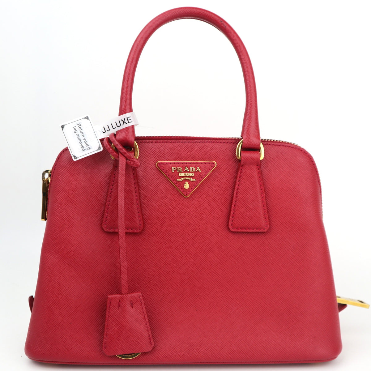 C2770 Prada Top Handle Bag Galleria Saffiano Promenade / Lux Small Red | Pre-Owned Excellent Red Leather