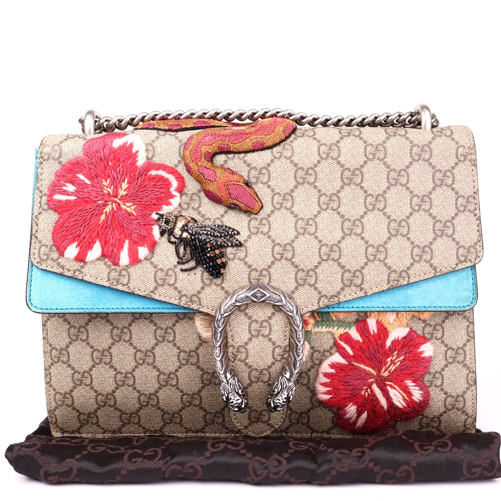 J3513 Gucci GG Supreme Dionysus Medium Neutrals Shoulder Bags- Pre Owned