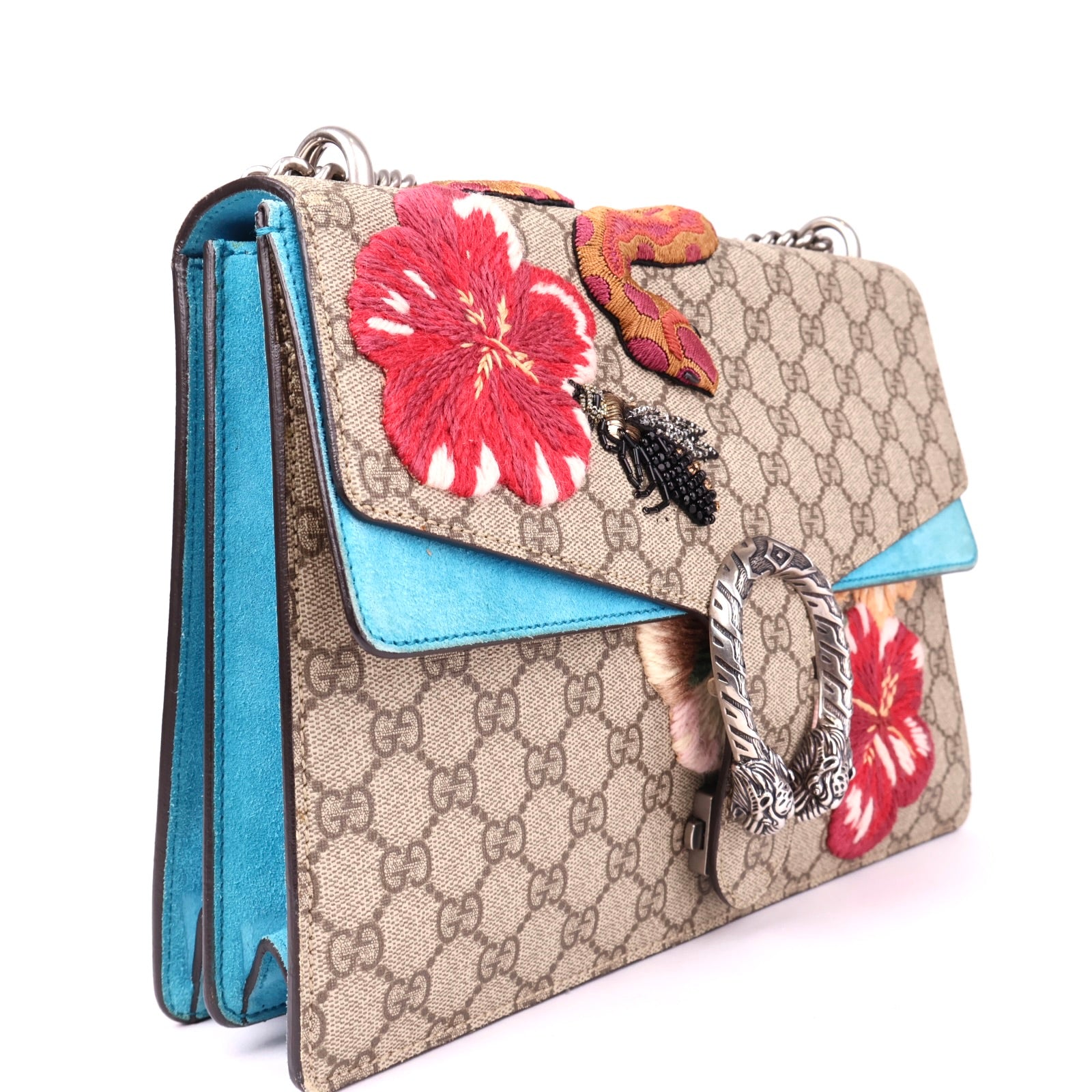 J3513 Gucci GG Supreme Dionysus Medium Neutrals Shoulder Bags- Pre Owned