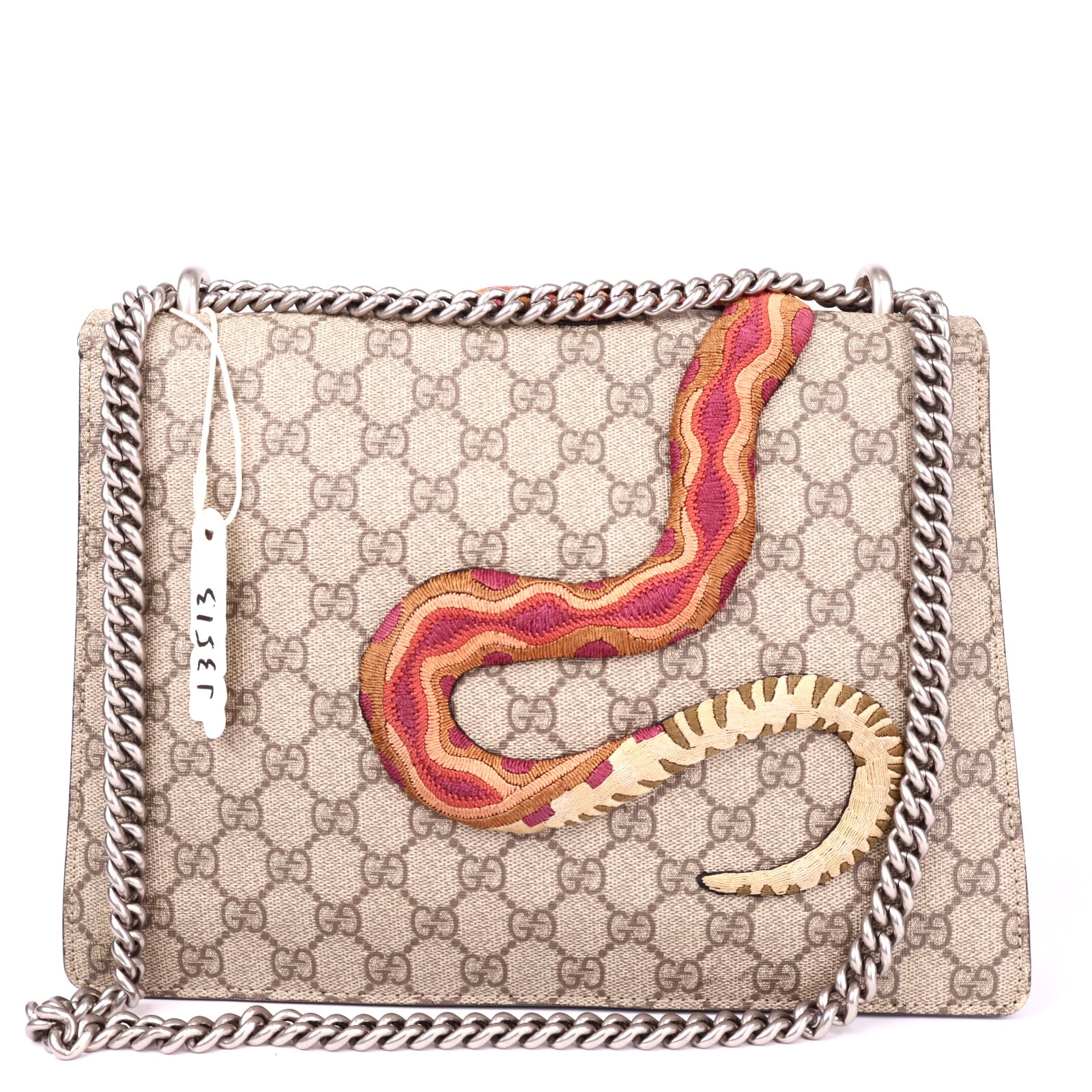 J3513 Gucci GG Supreme Dionysus Medium Neutrals Shoulder Bags- Pre Owned