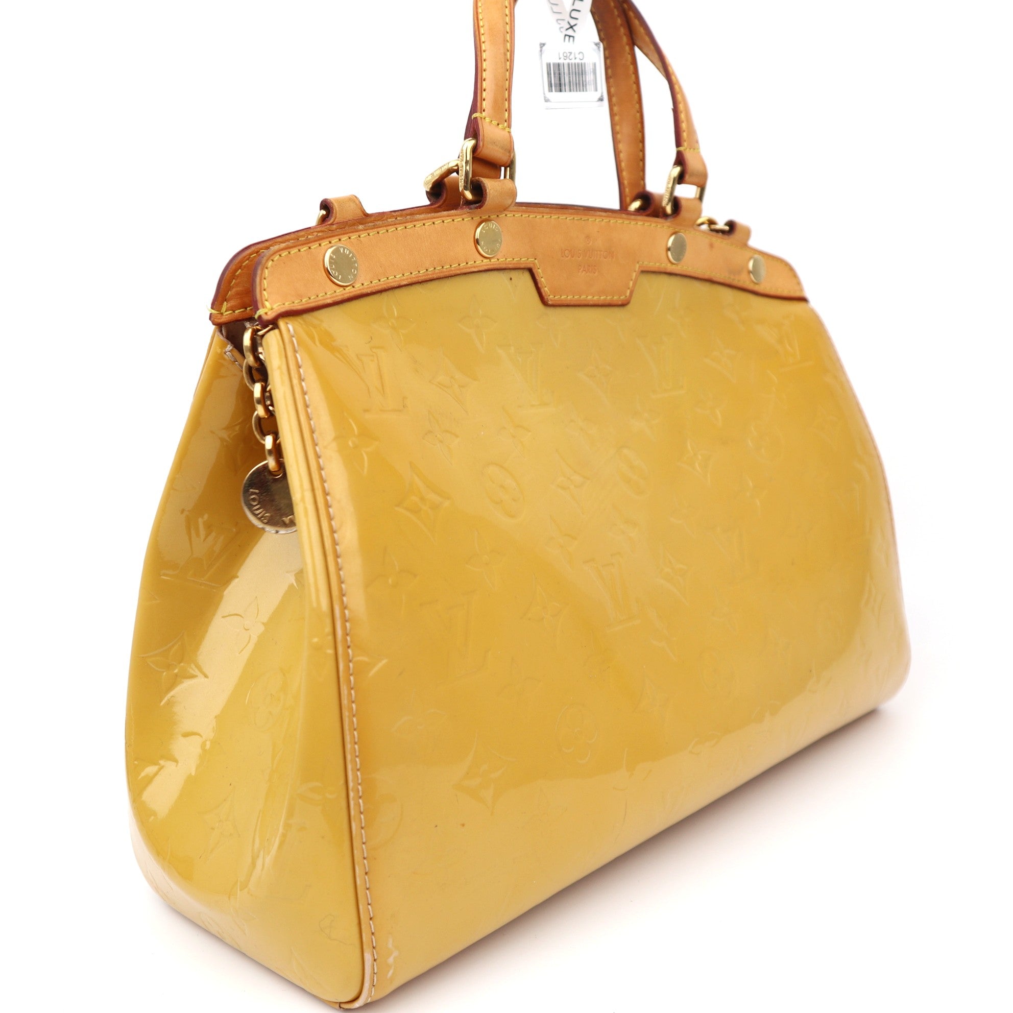 C1261 Louis Vuitton Monogram Vernis Brea MM Yellow-Pre Owned